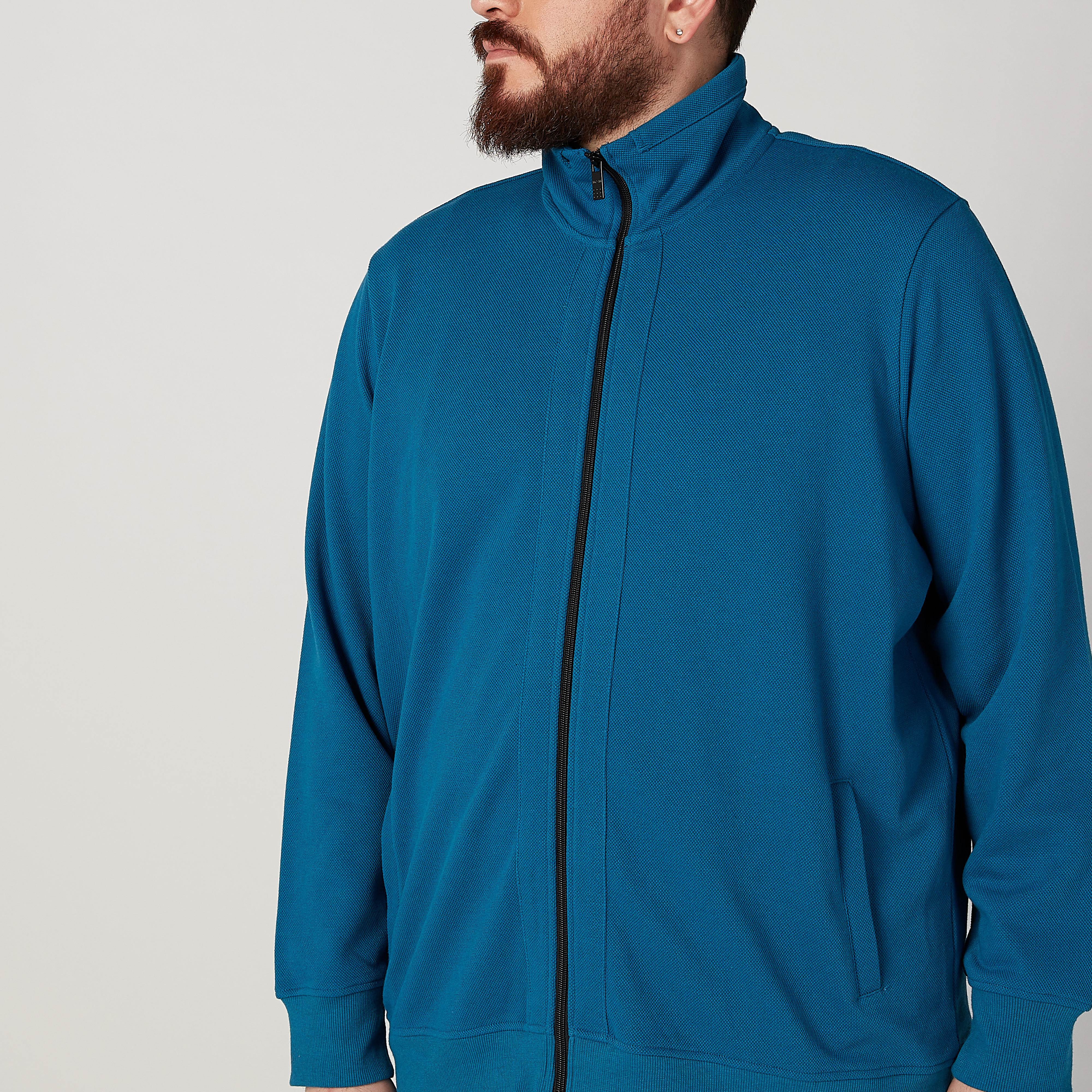 Textured Jacket with Long Sleeves and Pockets-men-clothing-jacketsandblazers-jackets-image-3