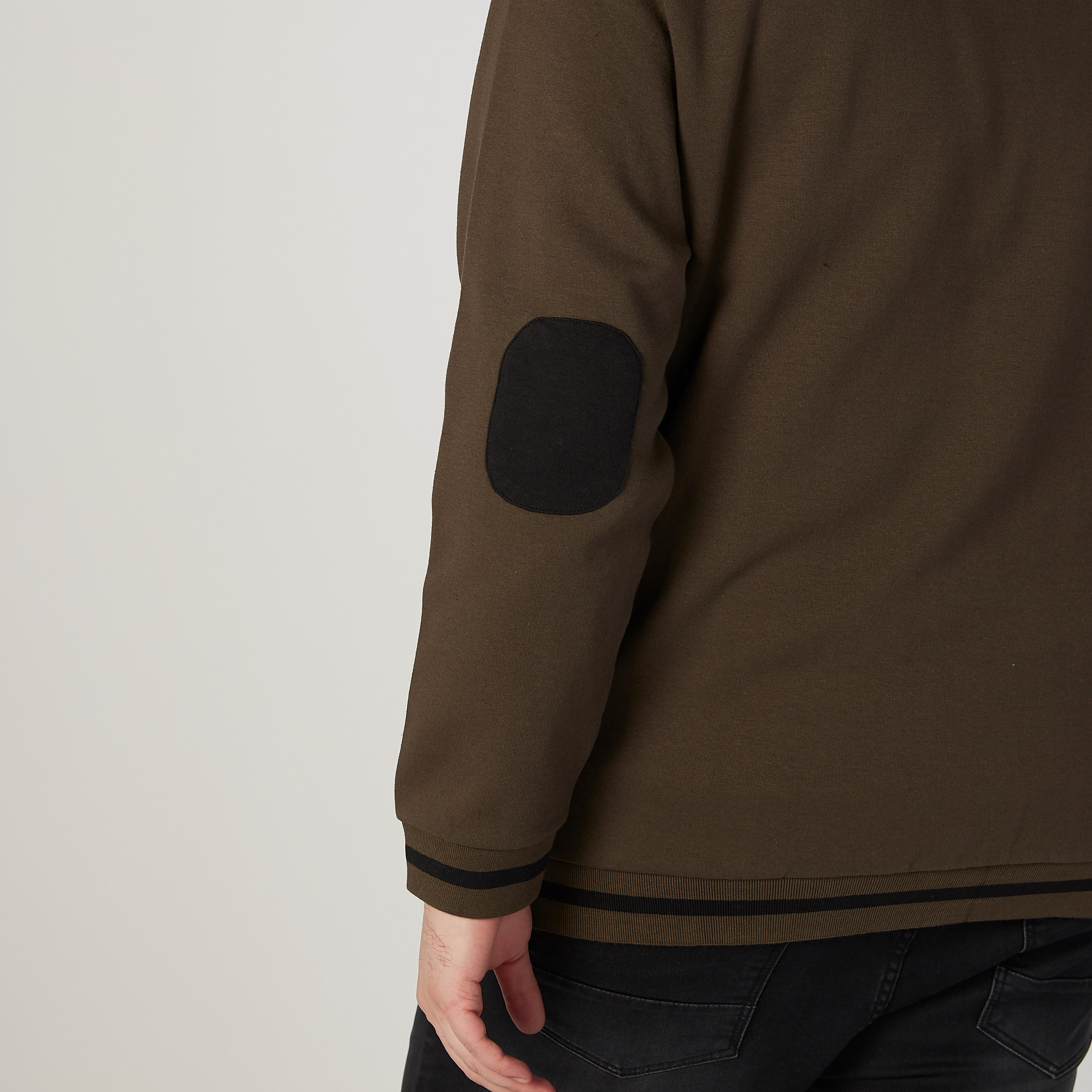 Textured Bomber Jacket with Long Sleeves and Kangaroo Pockets-men-clothing-jacketsandblazers-jackets-image-3