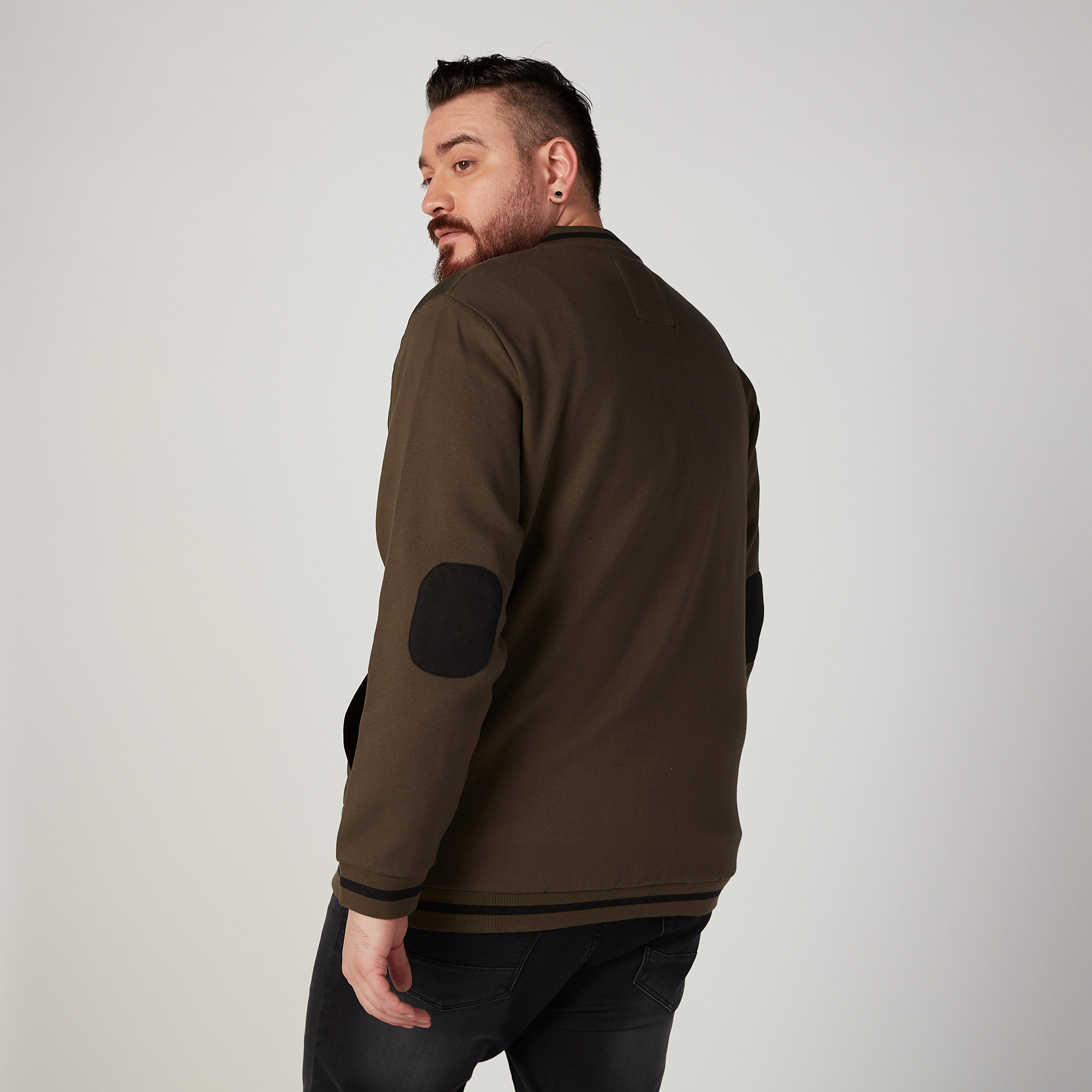 Textured Bomber Jacket with Long Sleeves and Kangaroo Pockets-men-clothing-jacketsandblazers-jackets-image-4