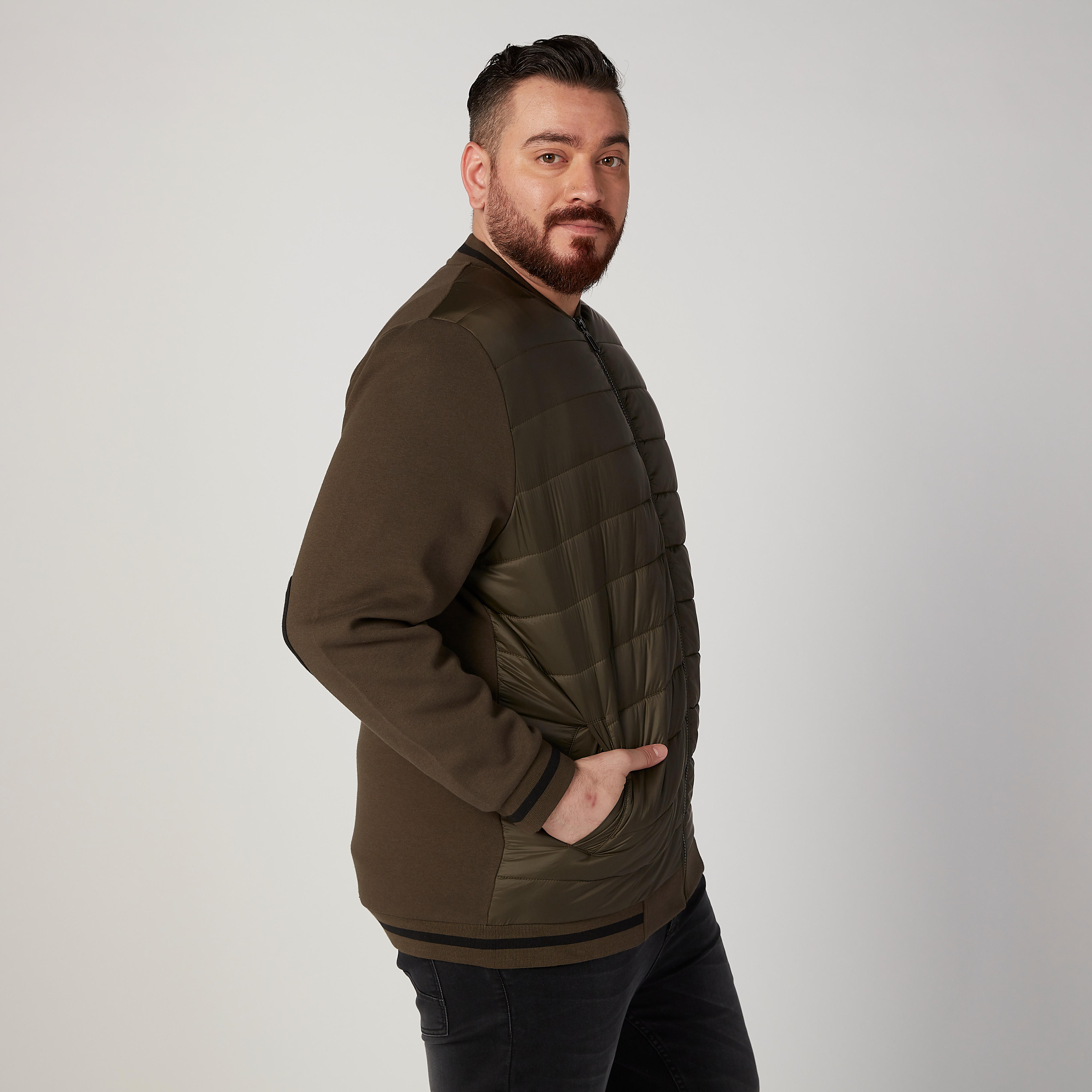 Textured Bomber Jacket with Long Sleeves and Kangaroo Pockets-men-clothing-jacketsandblazers-jackets-image-5