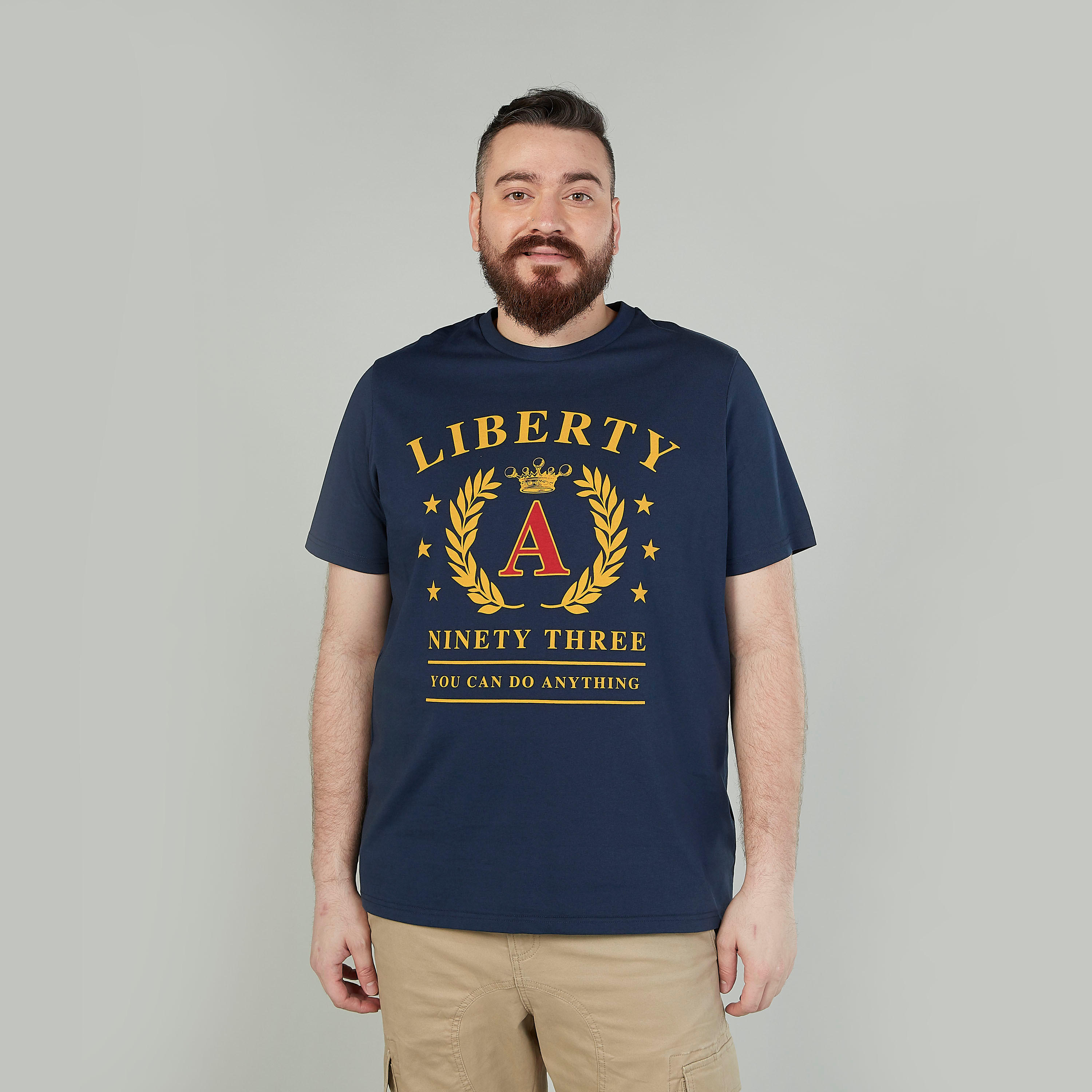 Printed T-shirt with Crew Neck and Short Sleeves-men-clothing-tshirtsandpolos-tshirts-image-1