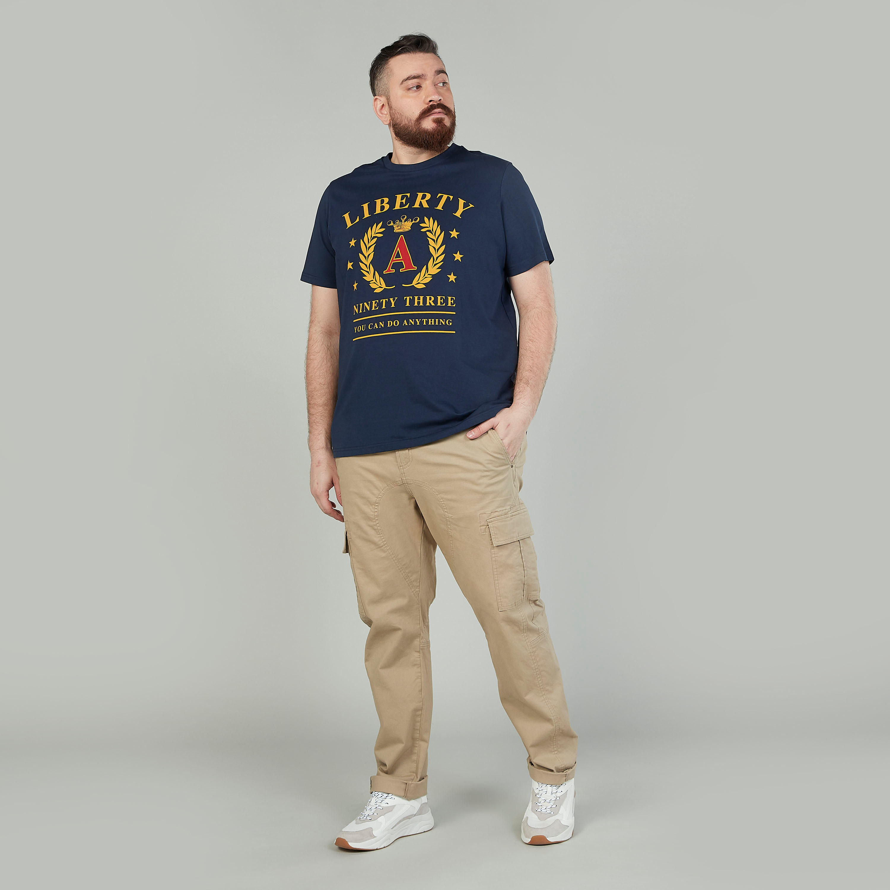 Printed T-shirt with Crew Neck and Short Sleeves-men-clothing-tshirtsandpolos-tshirts-image-2