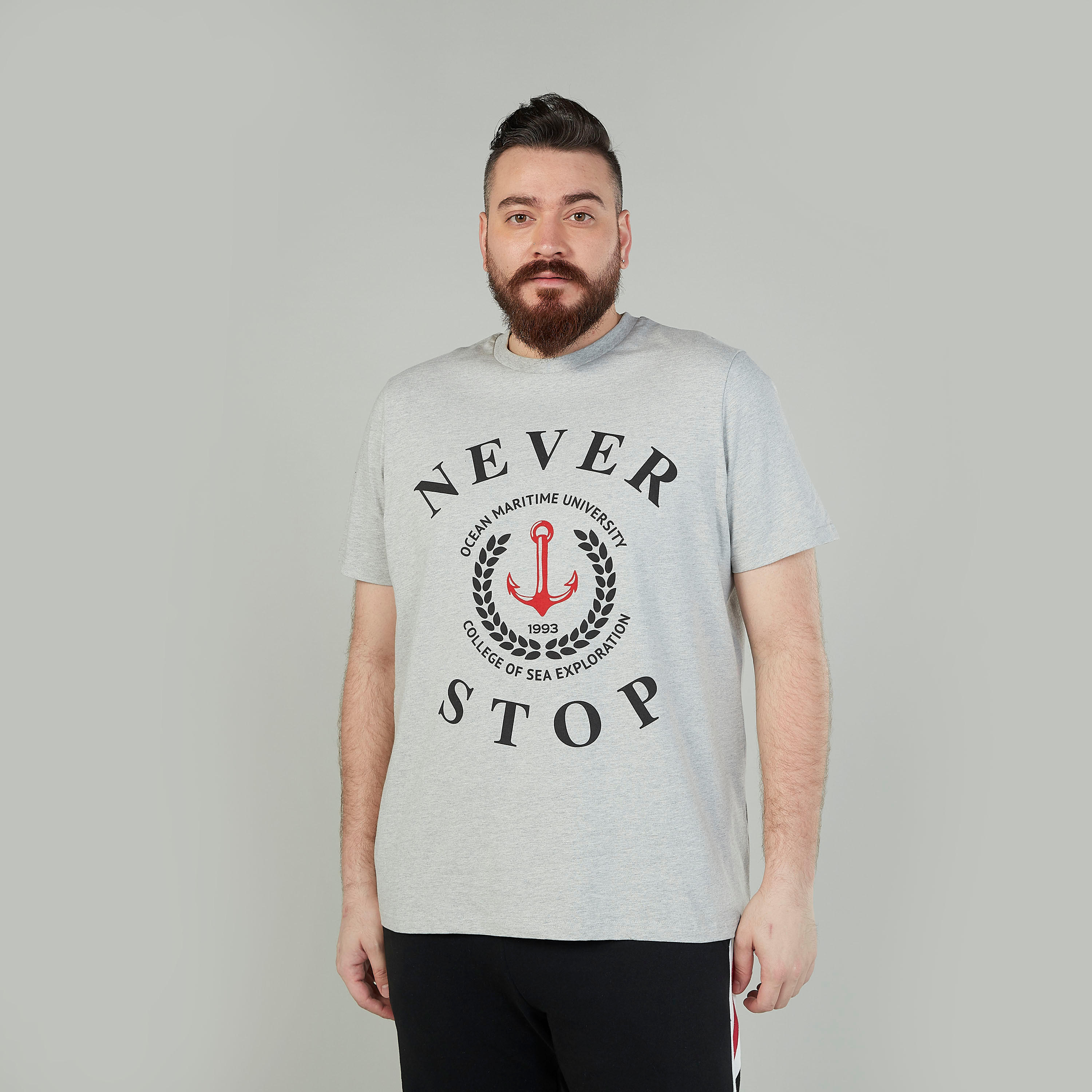 Printed T-shirt with Crew Neck and Short Sleeves-men-clothing-tshirtsandpolos-tshirts-image-1