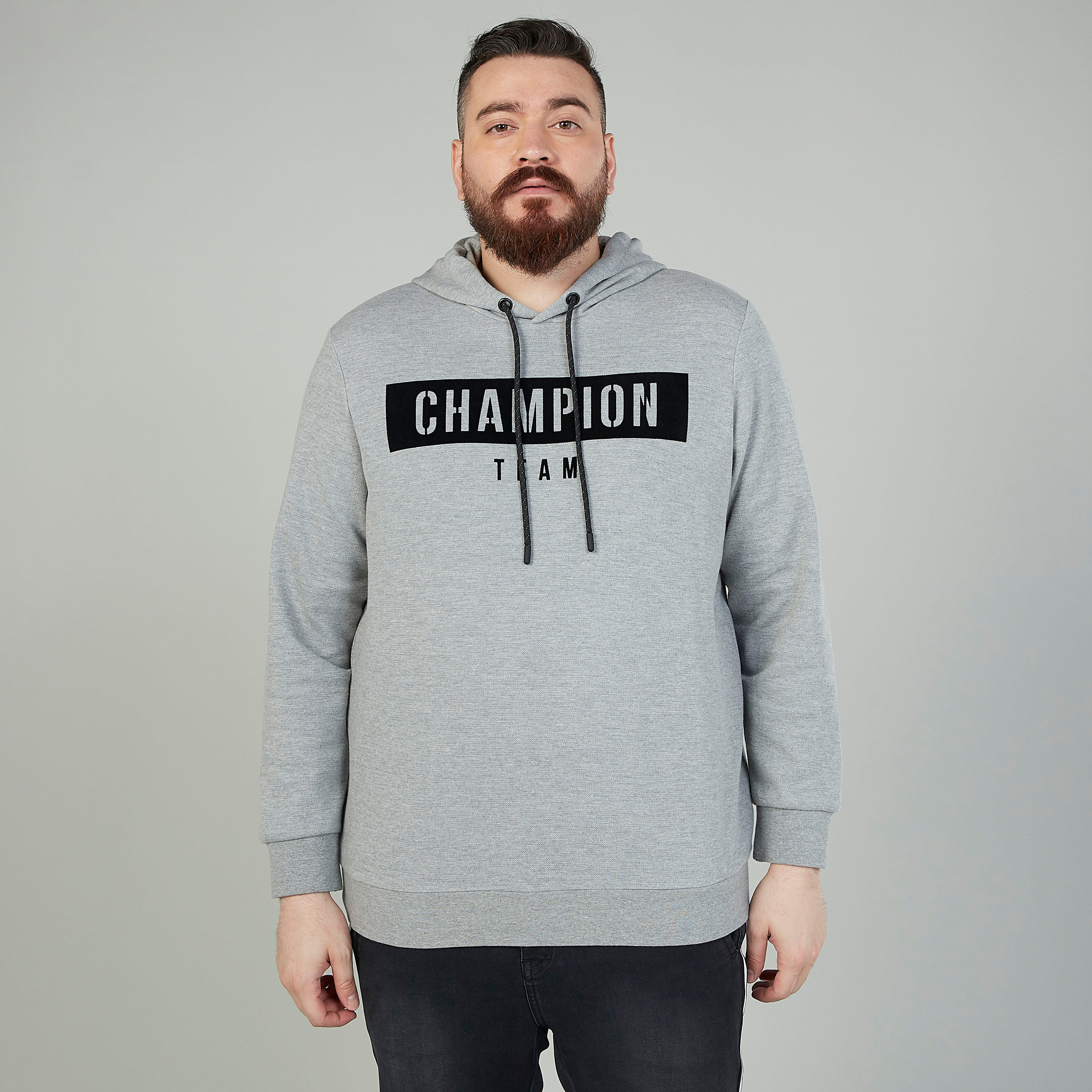 Printed Sweatshirt with Long Sleeves and Hood-men-winterwear-hoodiesandsweatshirts-image-1