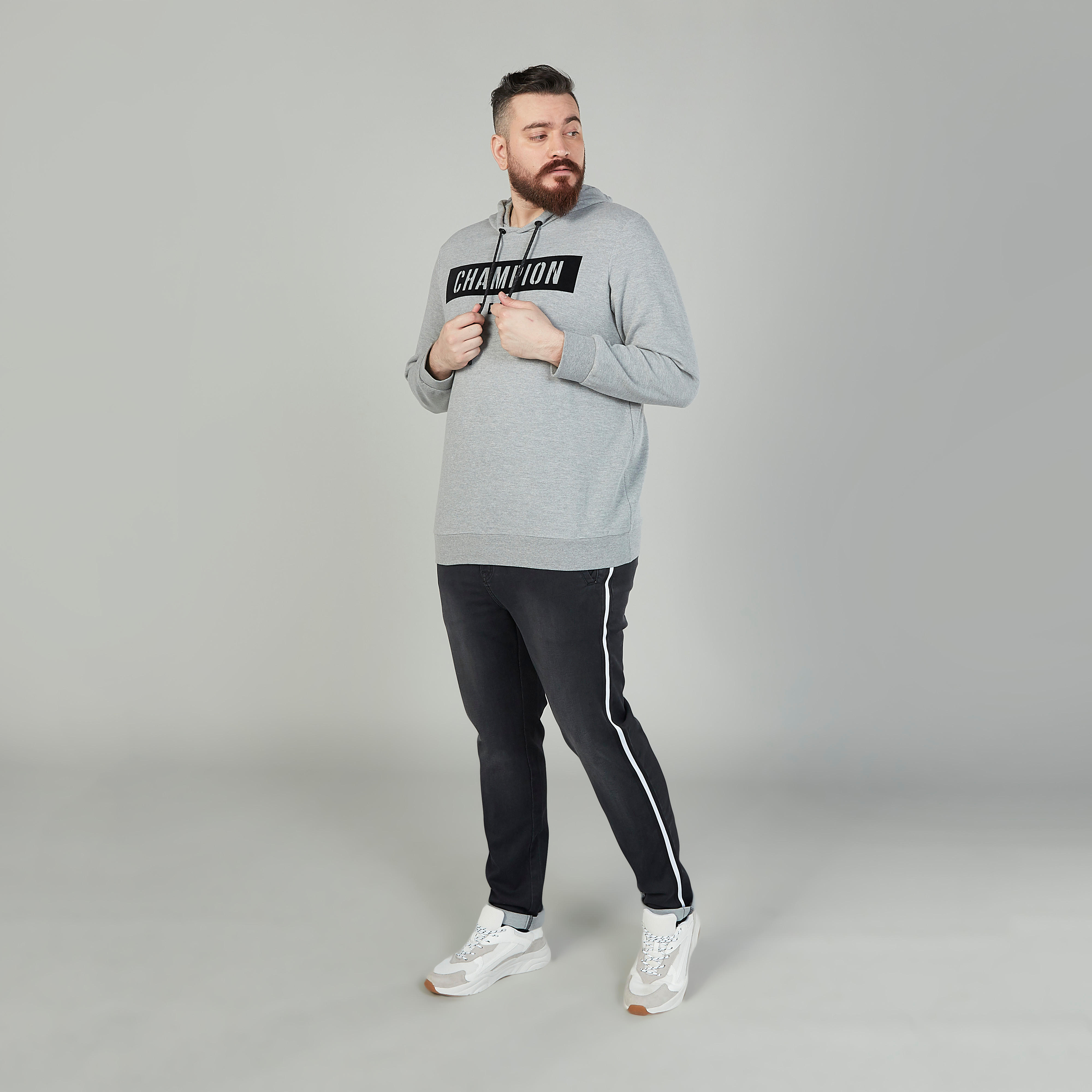 Printed Sweatshirt with Long Sleeves and Hood-men-winterwear-hoodiesandsweatshirts-image-2