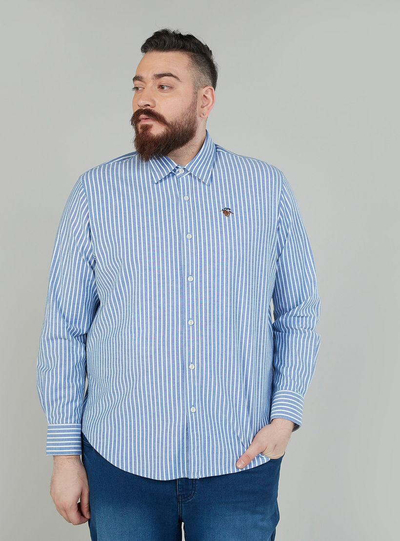قميص مخطط بياقة عاديّة وأكمام طويلة-men-clothing-shirts-image-4