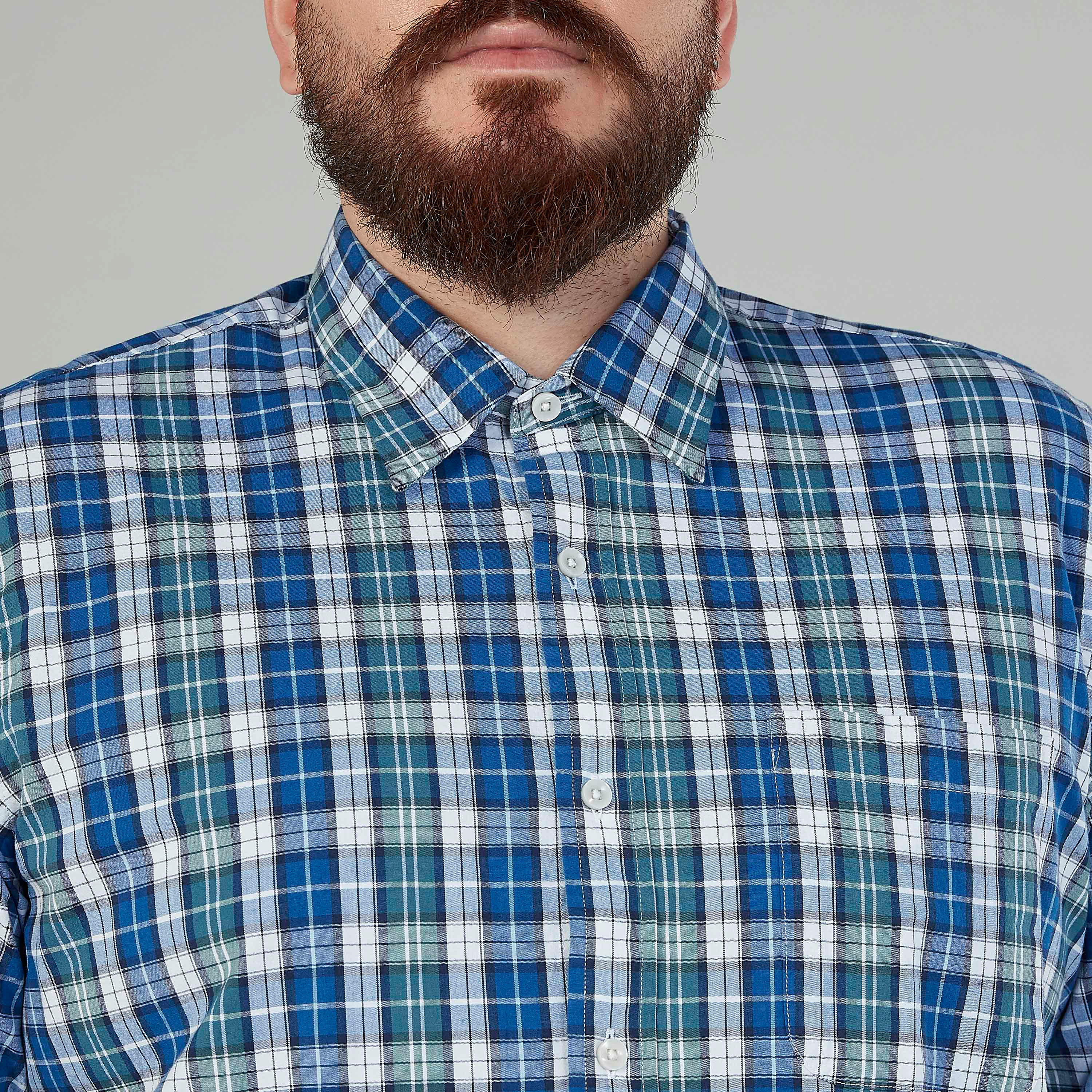 قميص كاروهات بياقة عاديّة وأكمام طويلة-men-clothing-shirts-image-3