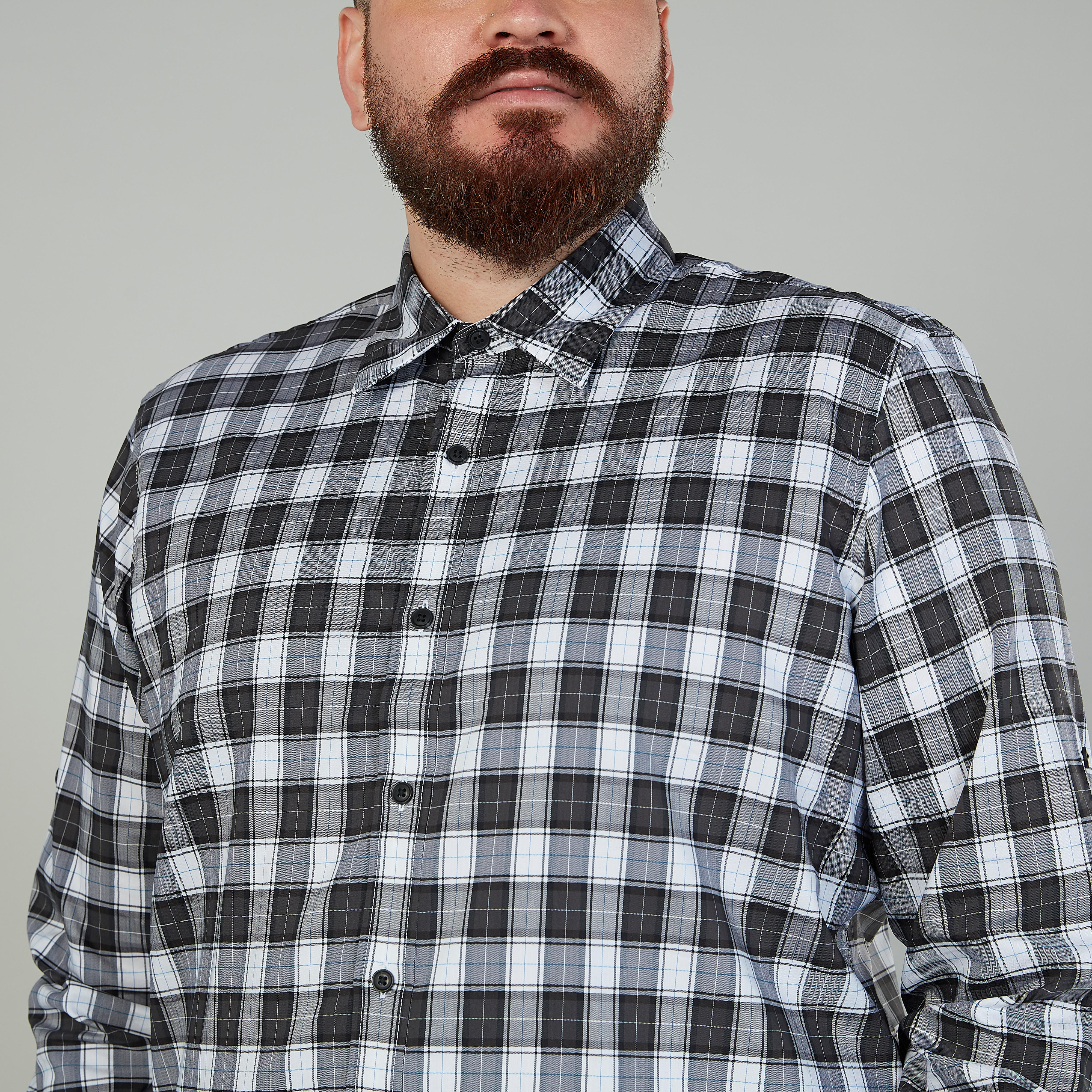 Chequered Shirt with Spread Collar and Long Sleeves-men-clothing-shirts-image-3