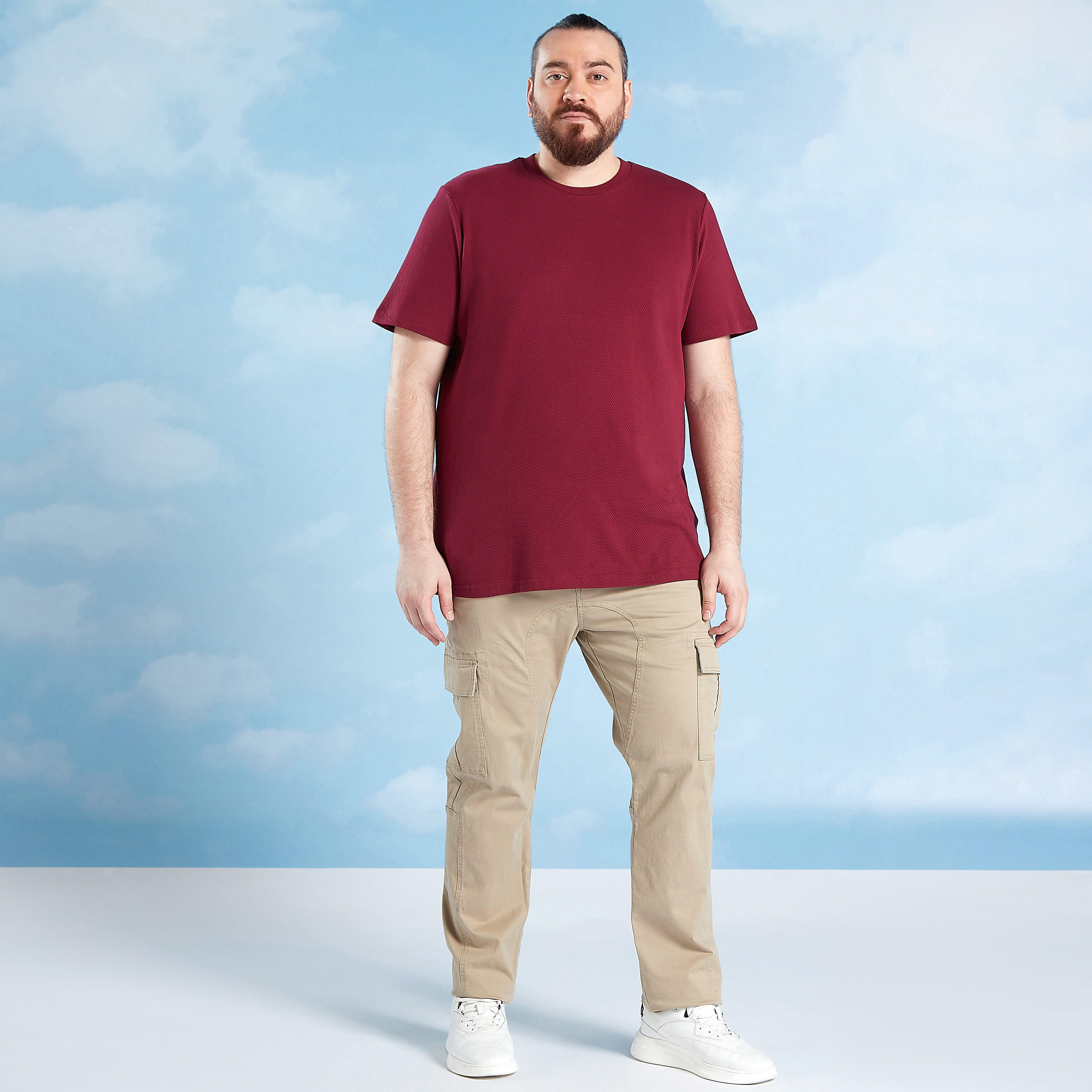 Full Length Solid Cargo Pants with Pocket Detail and Belt Loops-men-clothing-bottoms-trousersandchinos-trousers-image-2