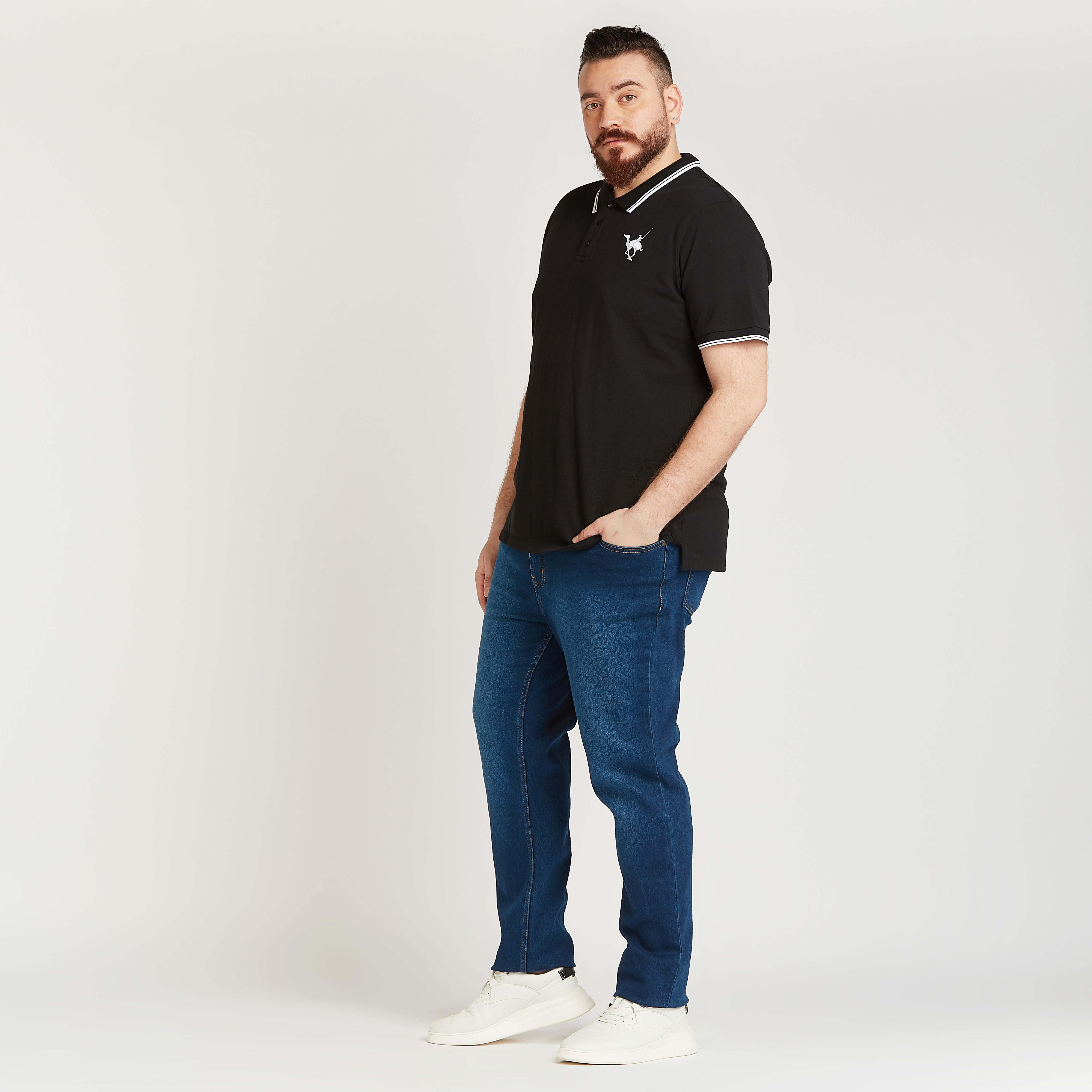 تيشيرت بولو بارز الملمس بأكمام قصيرة-men-clothing-tshirtsandpolos-polos-image-4