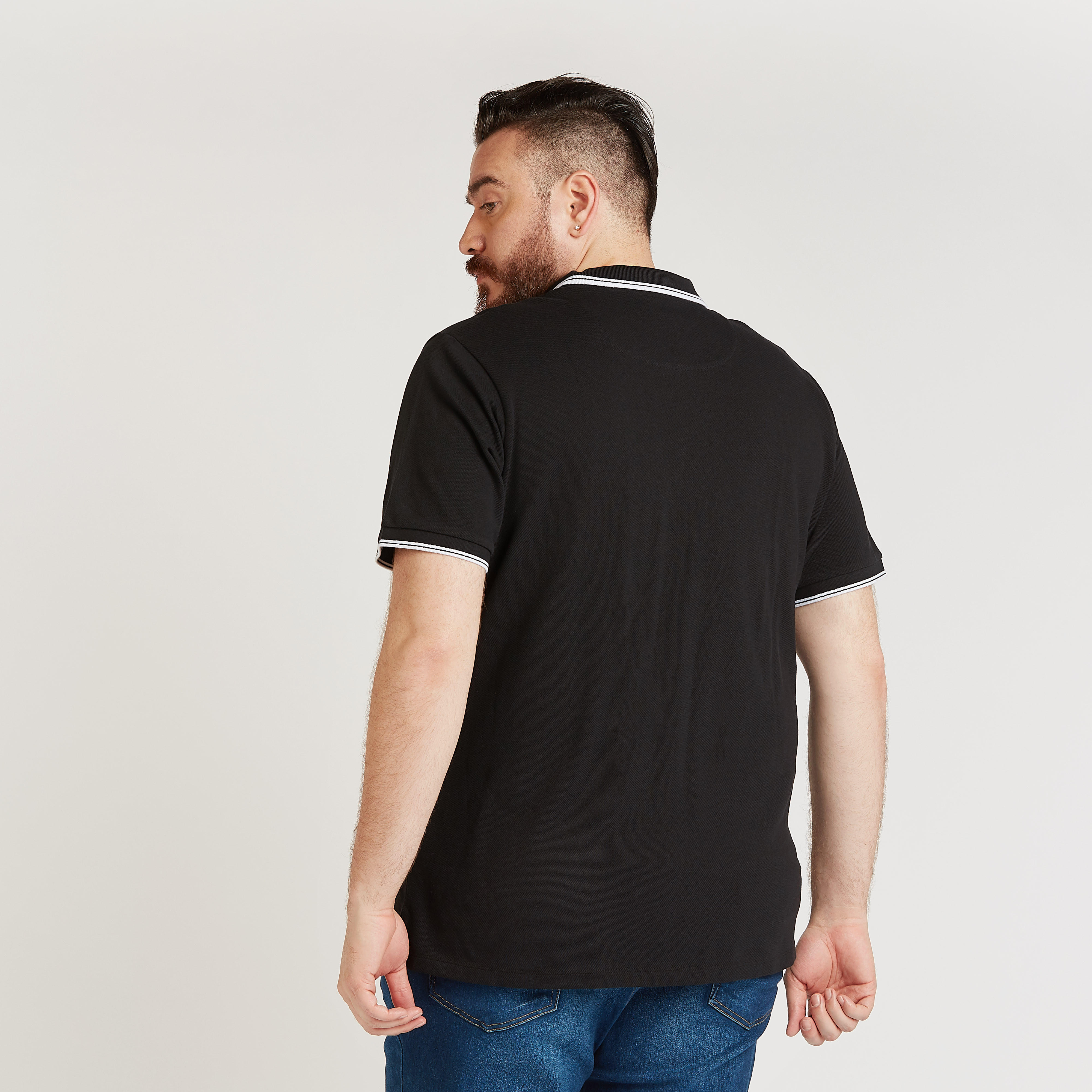 تيشيرت بولو بارز الملمس بأكمام قصيرة-men-clothing-tshirtsandpolos-polos-image-2