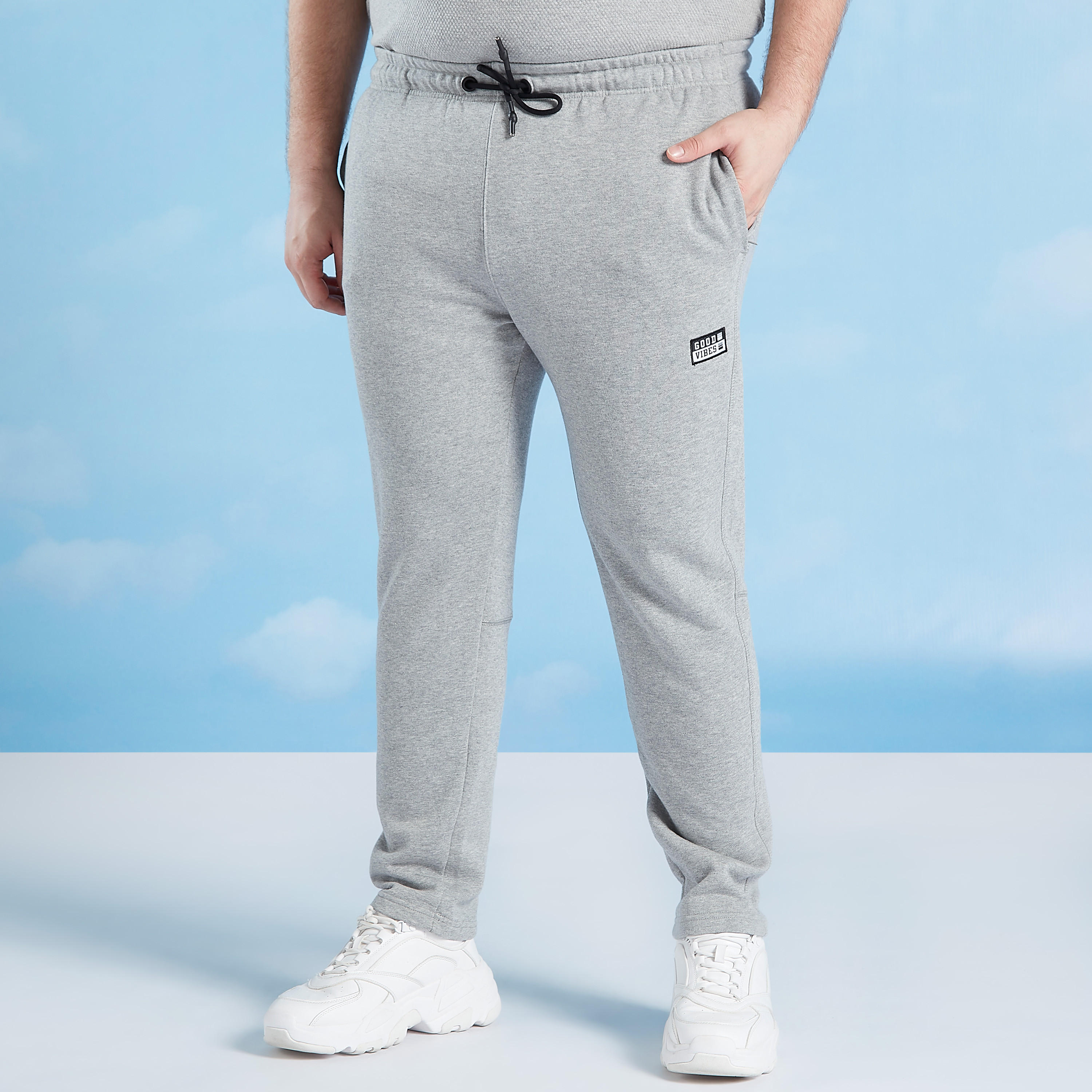 Full Length Solid Mid-Rise Pants with Pocket Detail and Drawstring-men-clothing-bottoms-joggers-image-5
