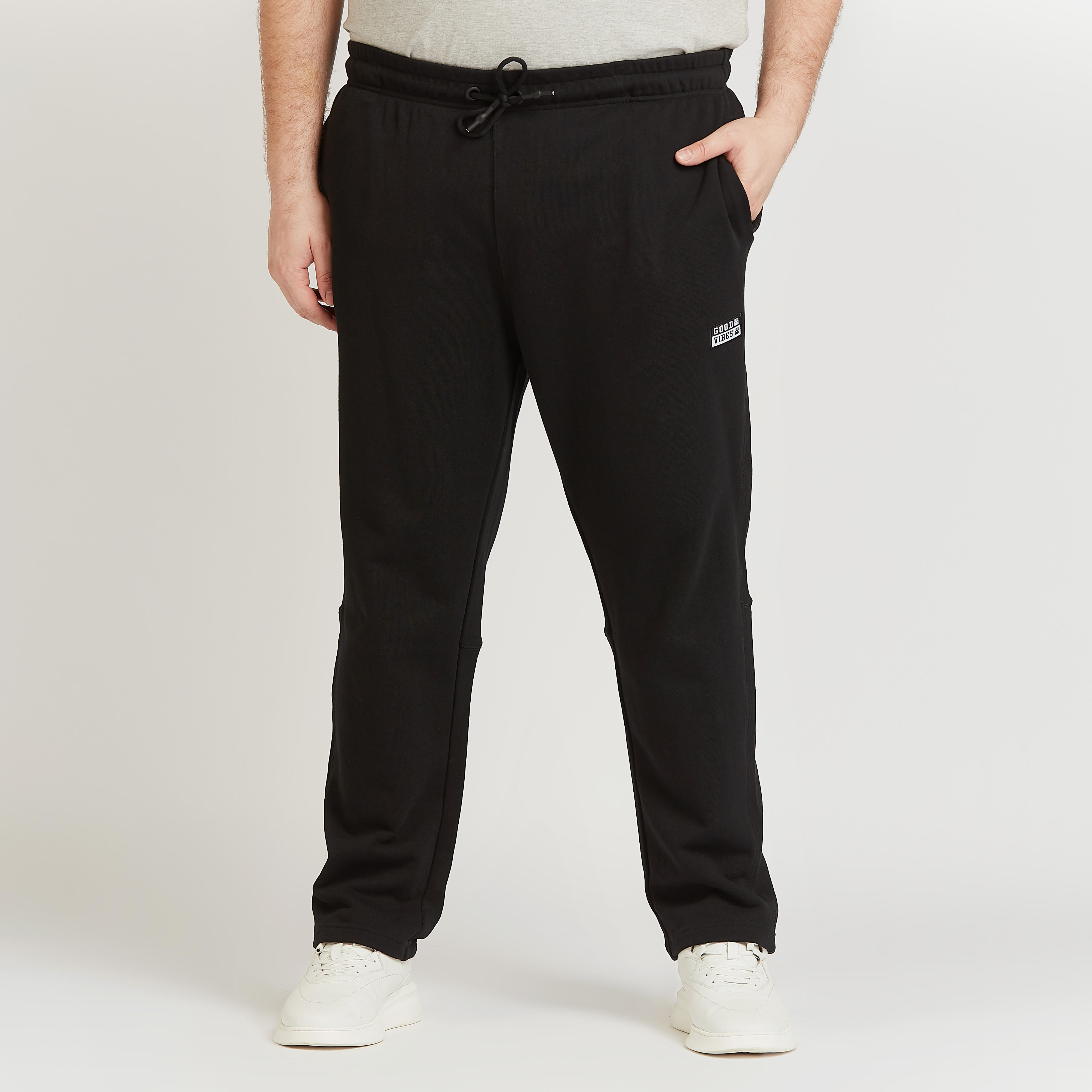 Full Length Solid Mid-Rise Pants with Pocket Detail and Drawstring-men-clothing-bottoms-joggers-image-9