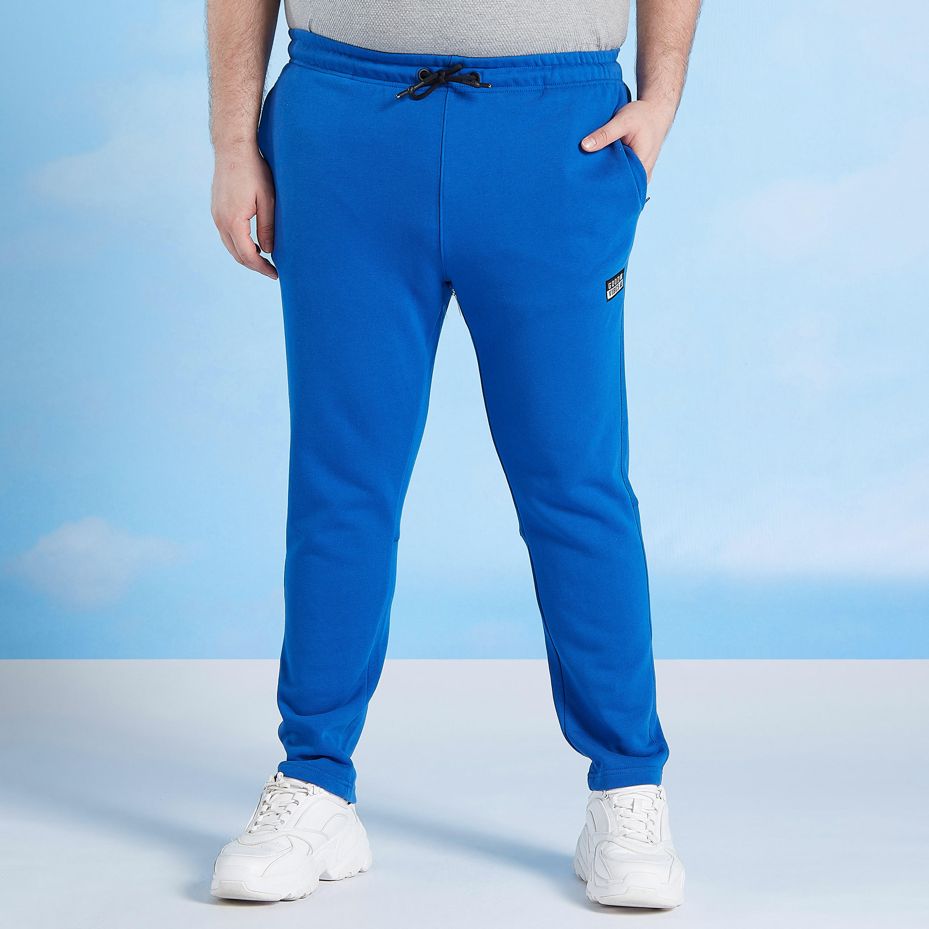 Full Length Solid Mid-Rise Pants with Pocket Detail and Drawstring-men-clothing-bottoms-joggers-image-1