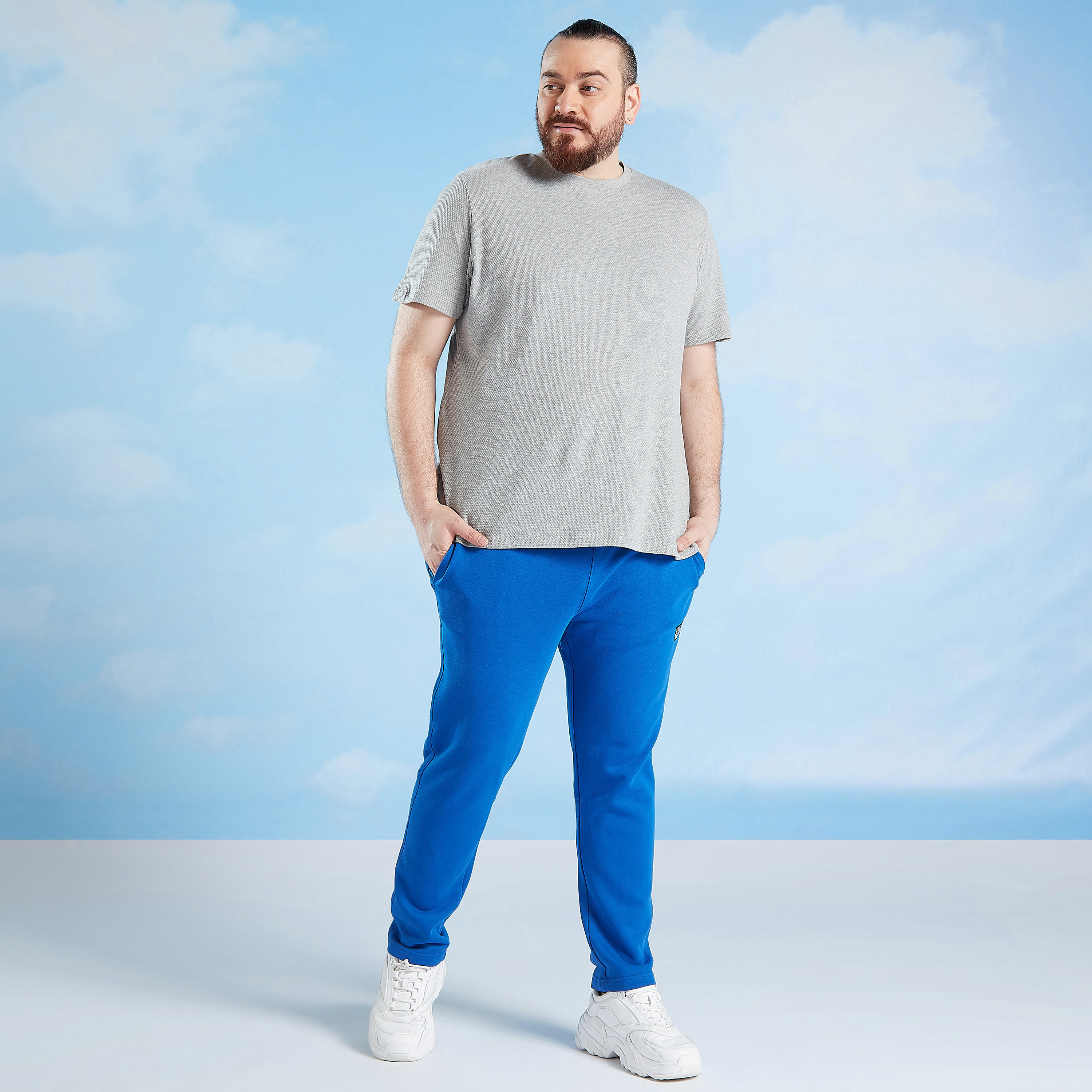Full Length Solid Mid-Rise Pants with Pocket Detail and Drawstring-men-clothing-bottoms-joggers-image-2