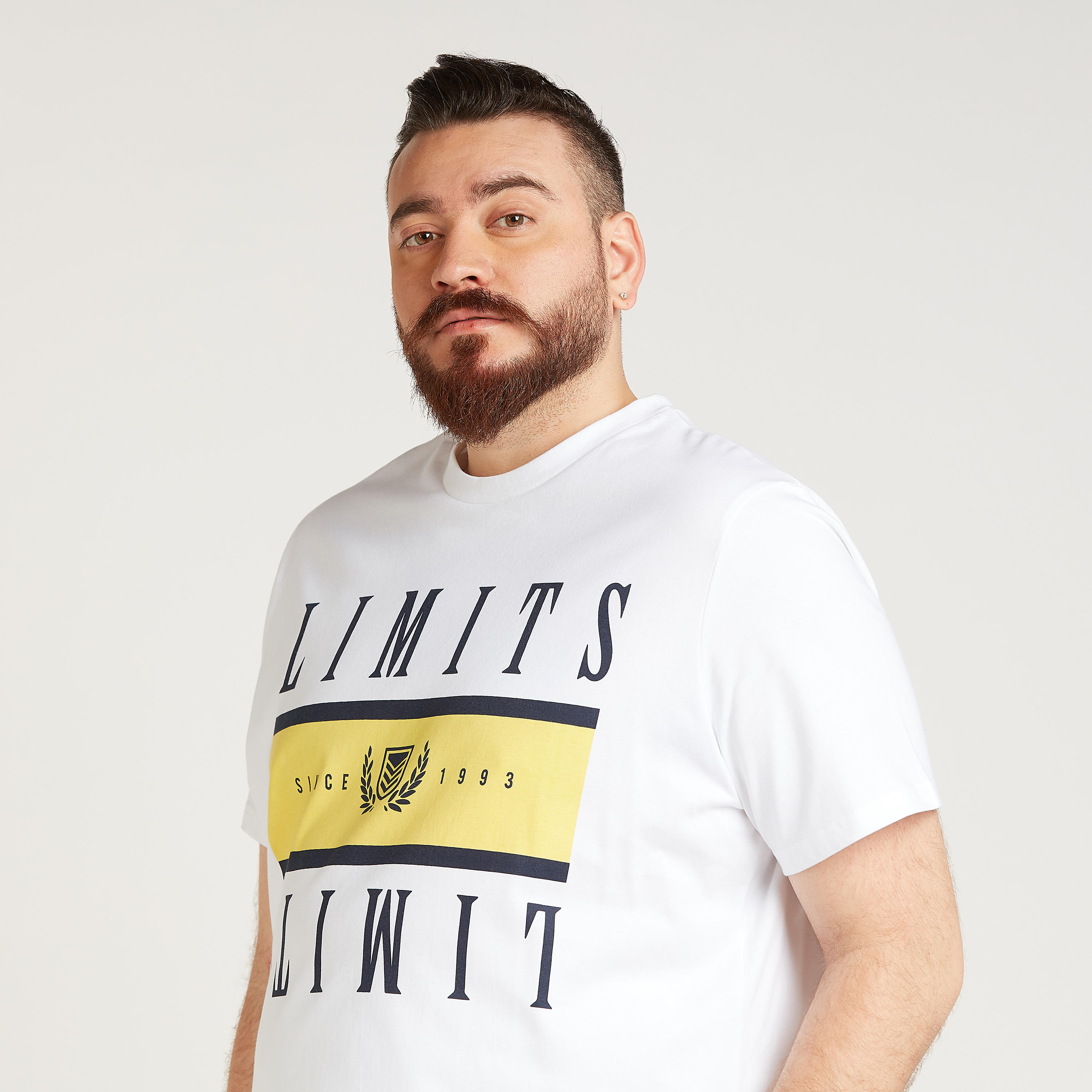 Typographic Print T-shirt with Crew Neck and Short Sleeves-men-clothing-tshirtsandpolos-tshirts-image-3
