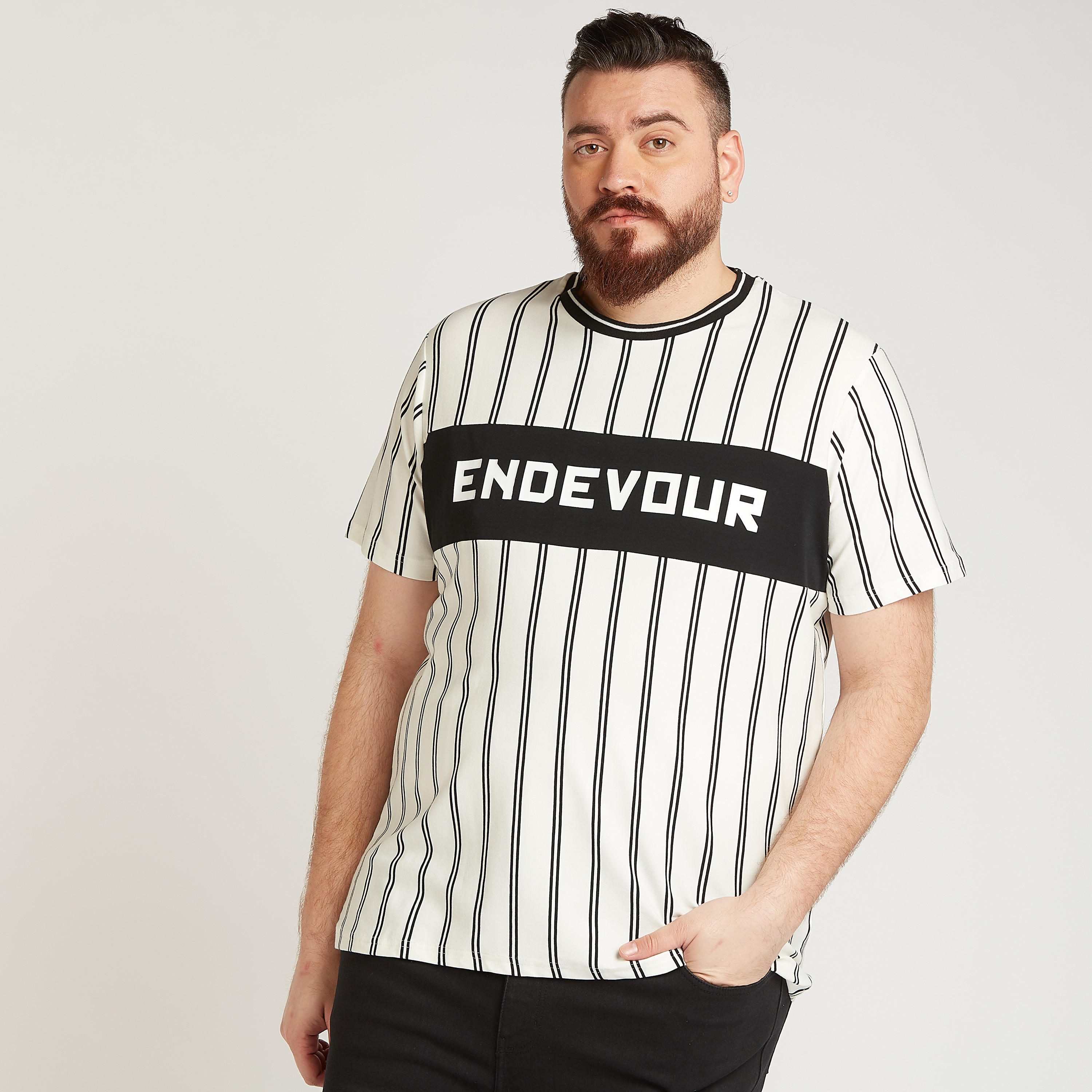 Striped T-shirt with Crew Neck and Short Sleeves-men-clothing-tshirtsandpolos-tshirts-image-1
