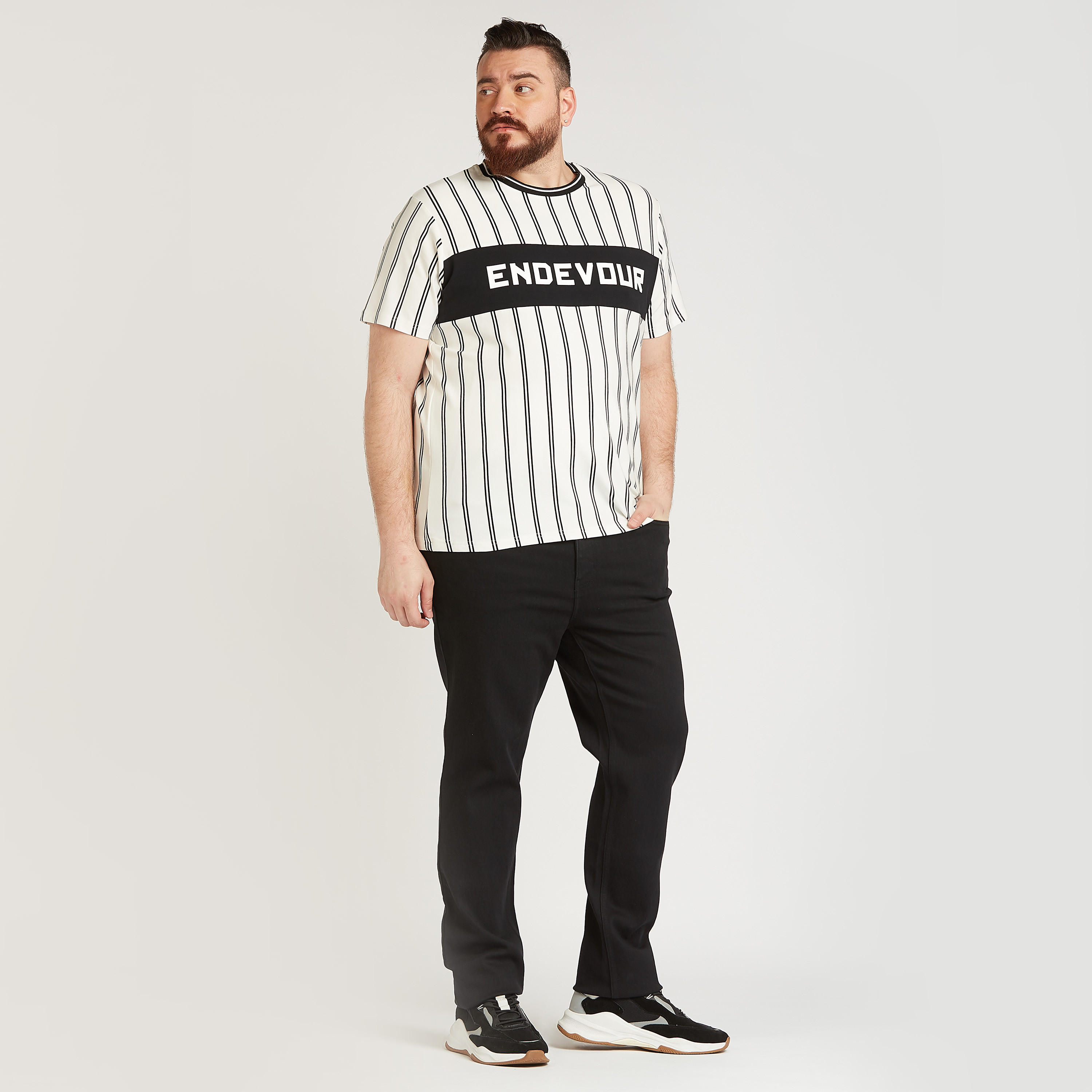 Striped T-shirt with Crew Neck and Short Sleeves-men-clothing-tshirtsandpolos-tshirts-image-2