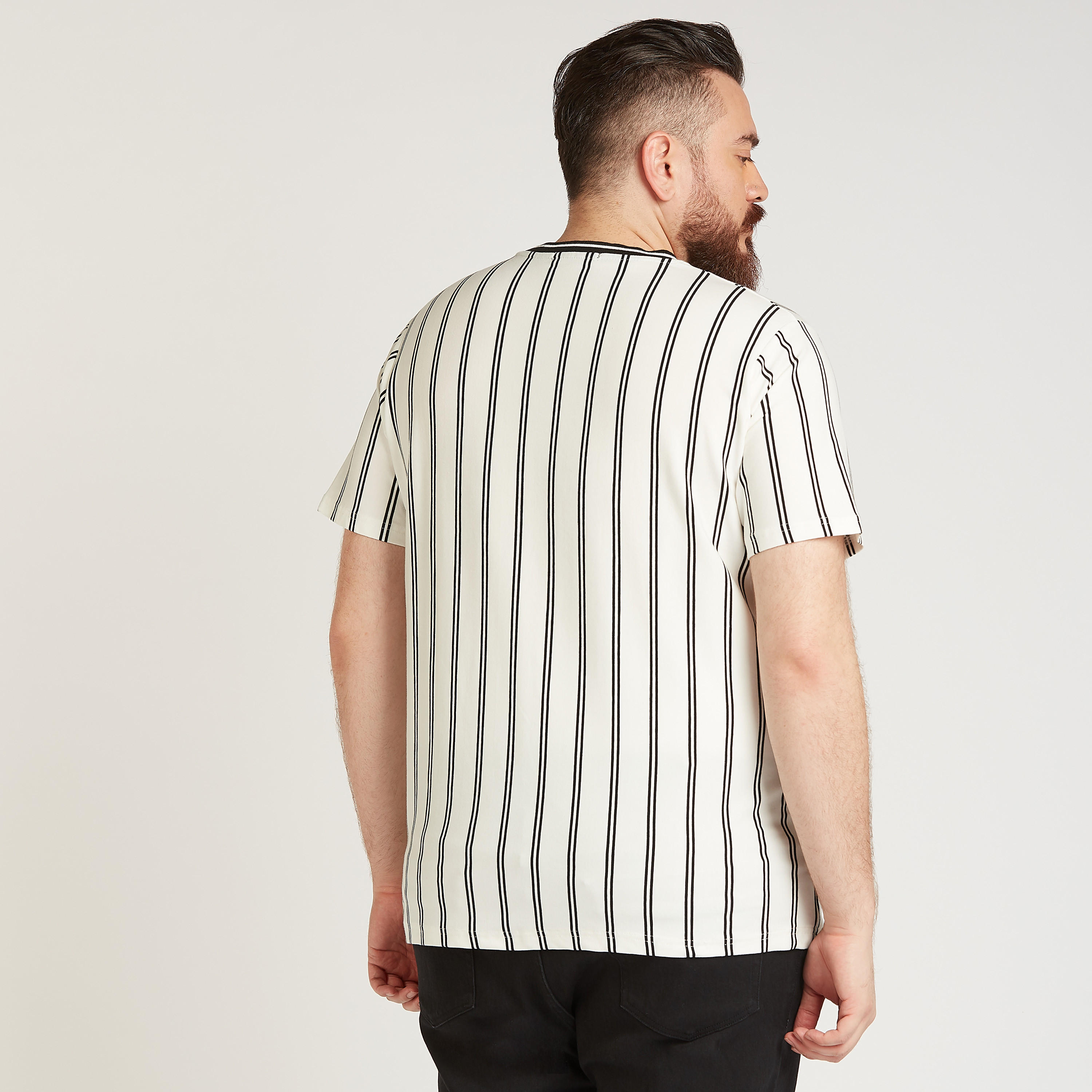 Striped T-shirt with Crew Neck and Short Sleeves-men-clothing-tshirtsandpolos-tshirts-image-4
