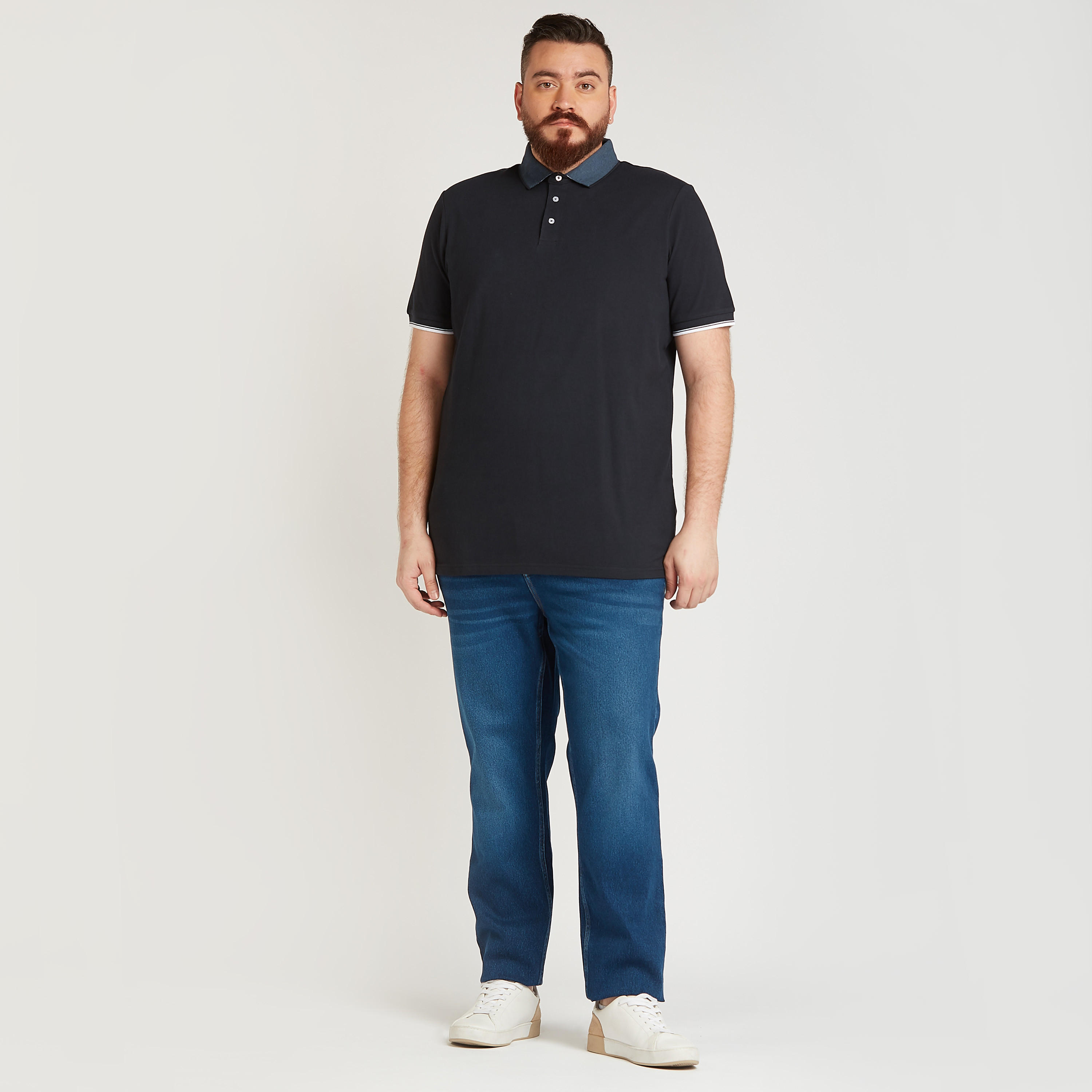Solid Polo T-shirt with Short Sleeves-men-clothing-tshirtsandpolos-polos-image-6