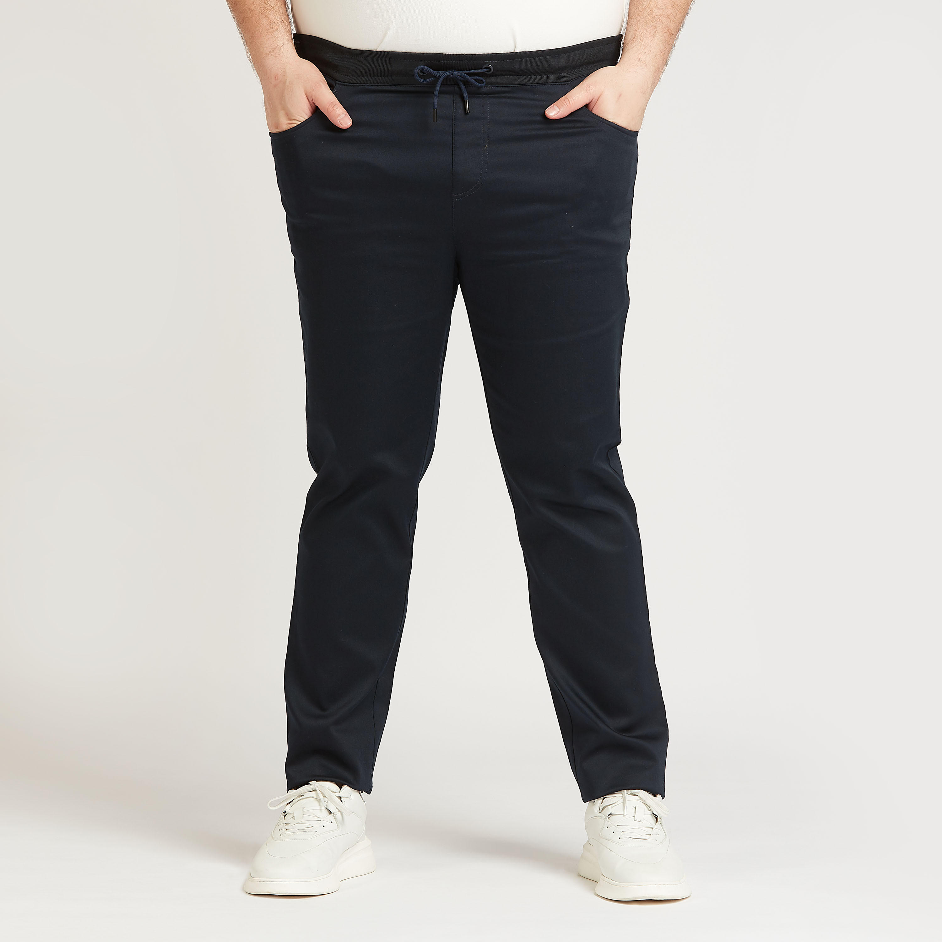 Full Length Solid Chinos with Pocket Detail and Drawstring-men-clothing-bottoms-trousersandchinos-trousers-image-1