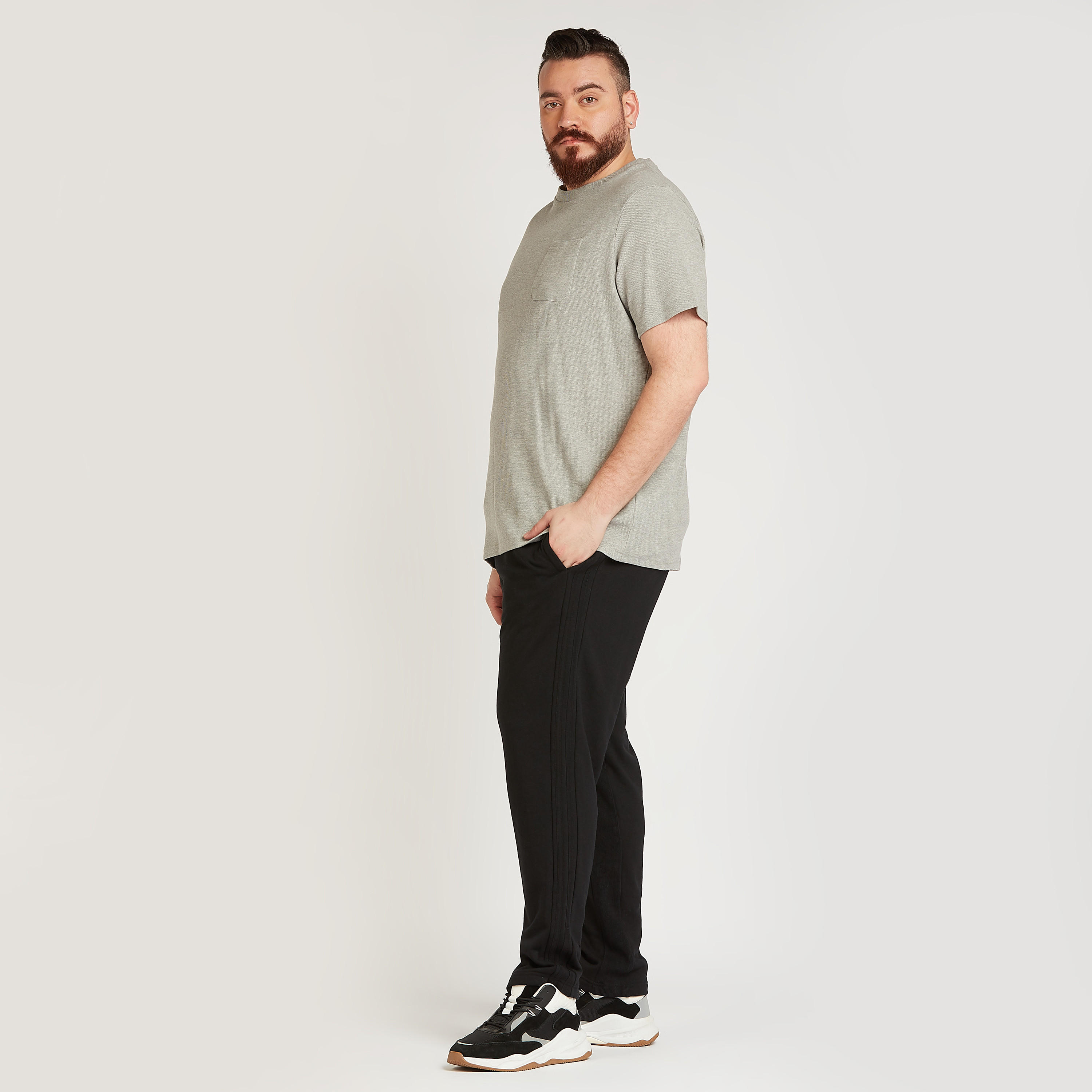 Full Length Solid Mid-Rise Pants with Pocket Detail and Drawstring-men-clothing-bottoms-joggers-image-2