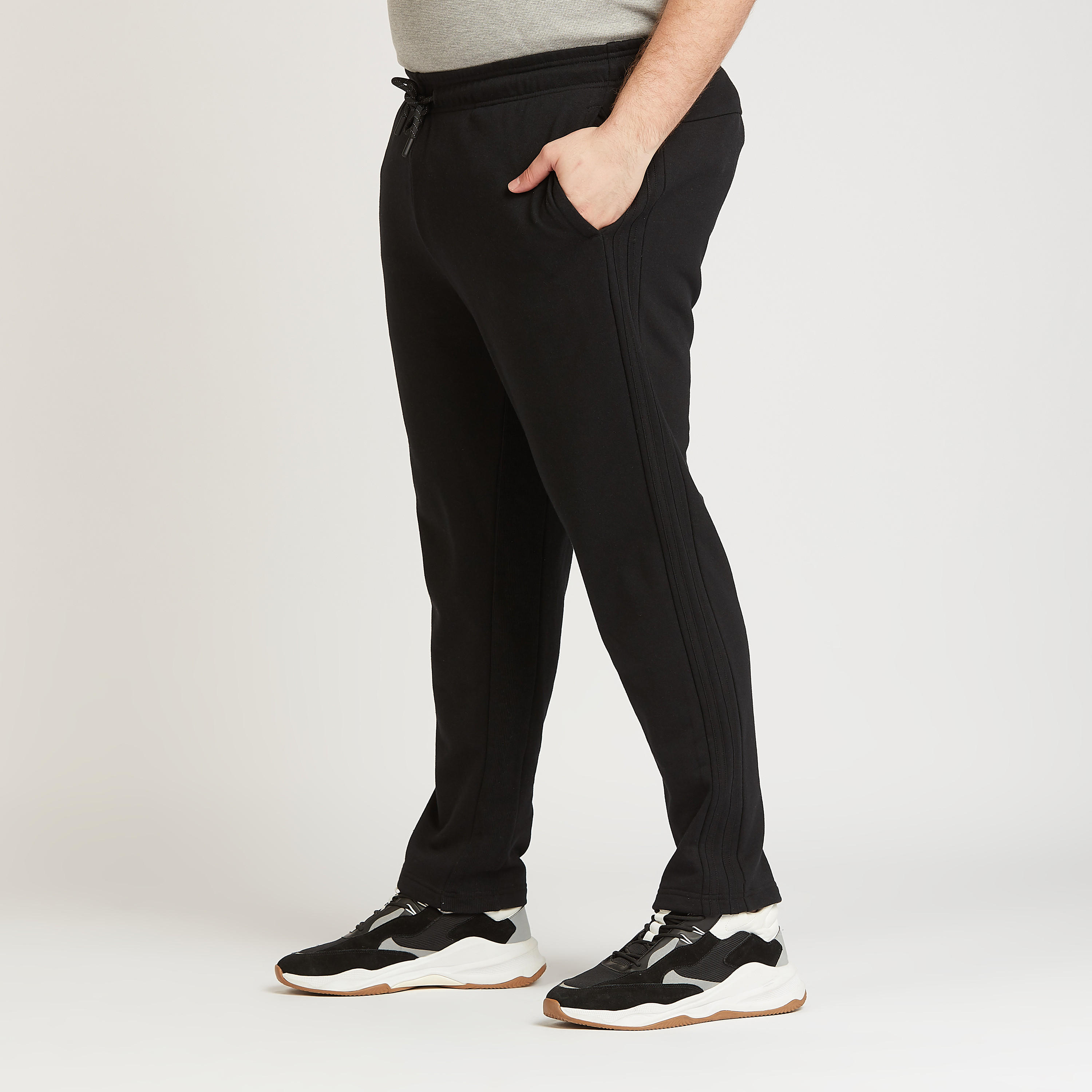 Full Length Solid Mid-Rise Pants with Pocket Detail and Drawstring-men-clothing-bottoms-joggers-image-4