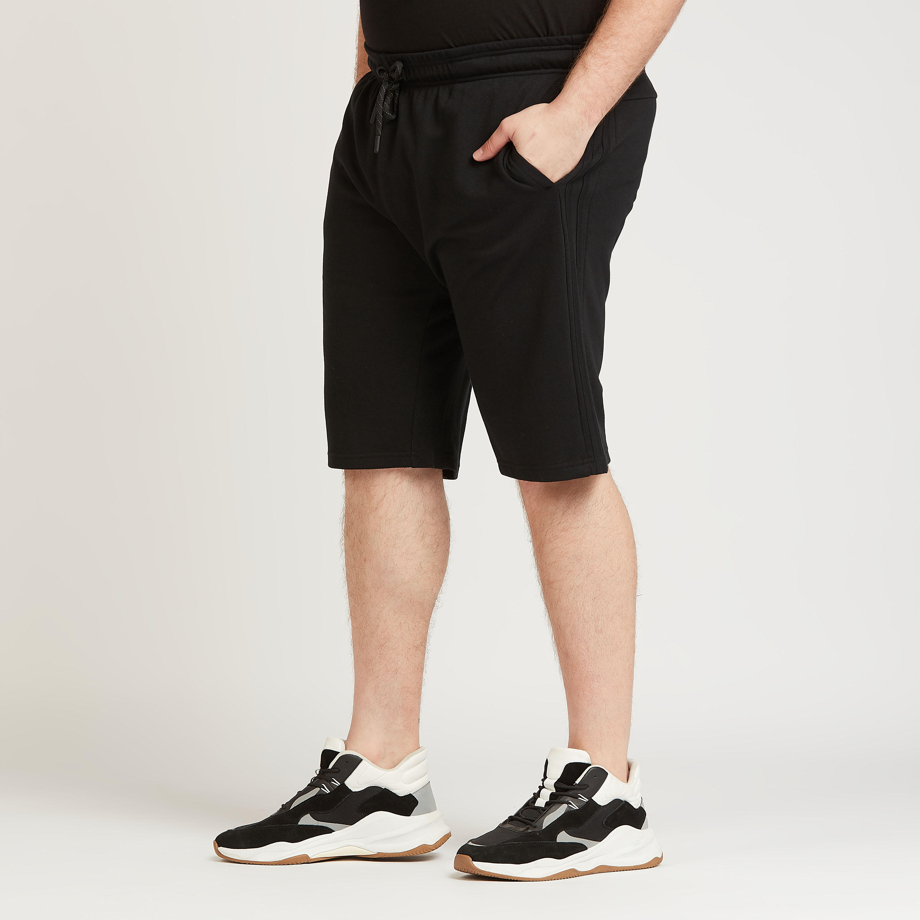 Solid Mid-Rise Shorts with Pocket Detail and Drawstring-men-clothing-bottoms-shorts-image-3