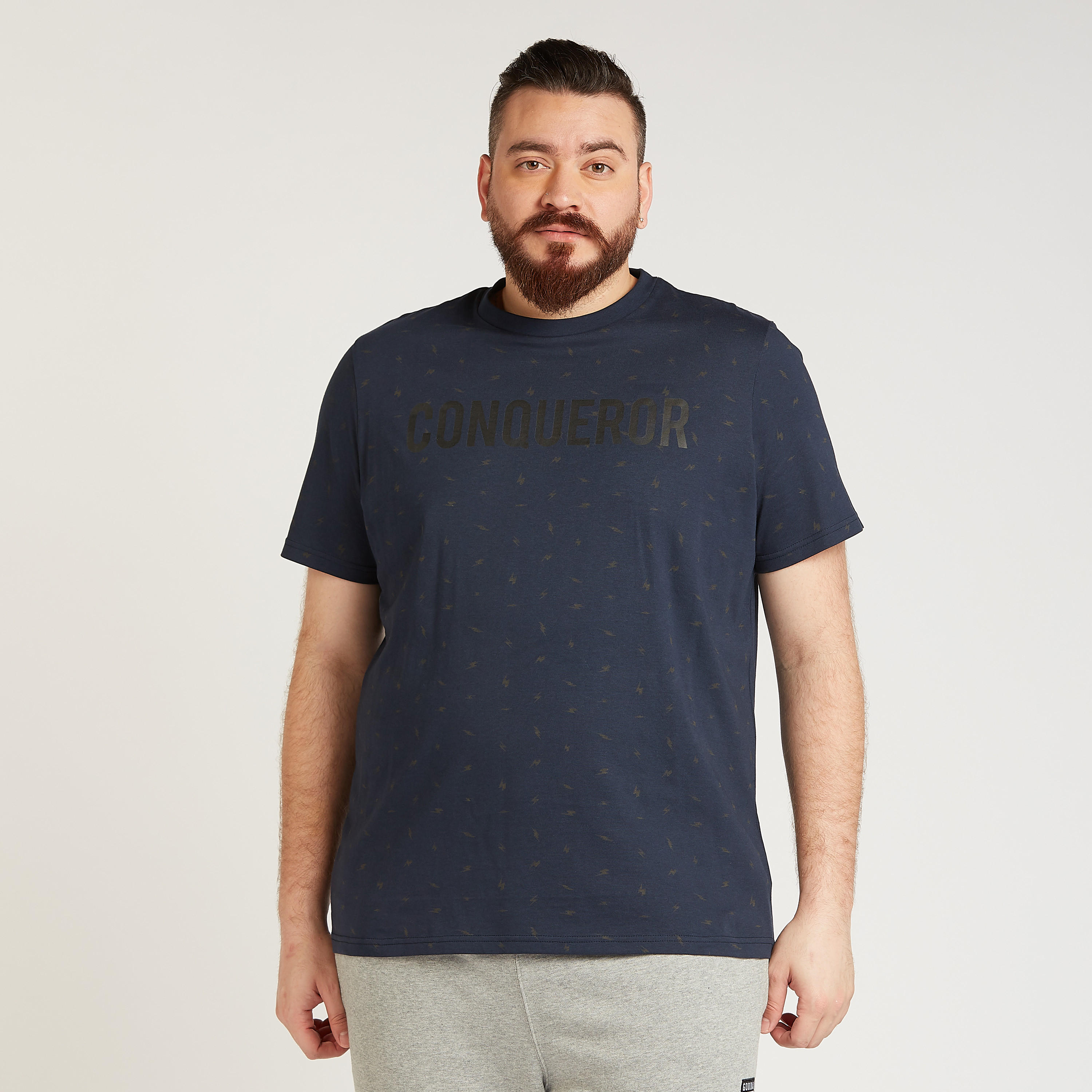 Printed T-shirt with Crew Neck and Short Sleeves-men-clothing-tshirtsandpolos-tshirts-image-1