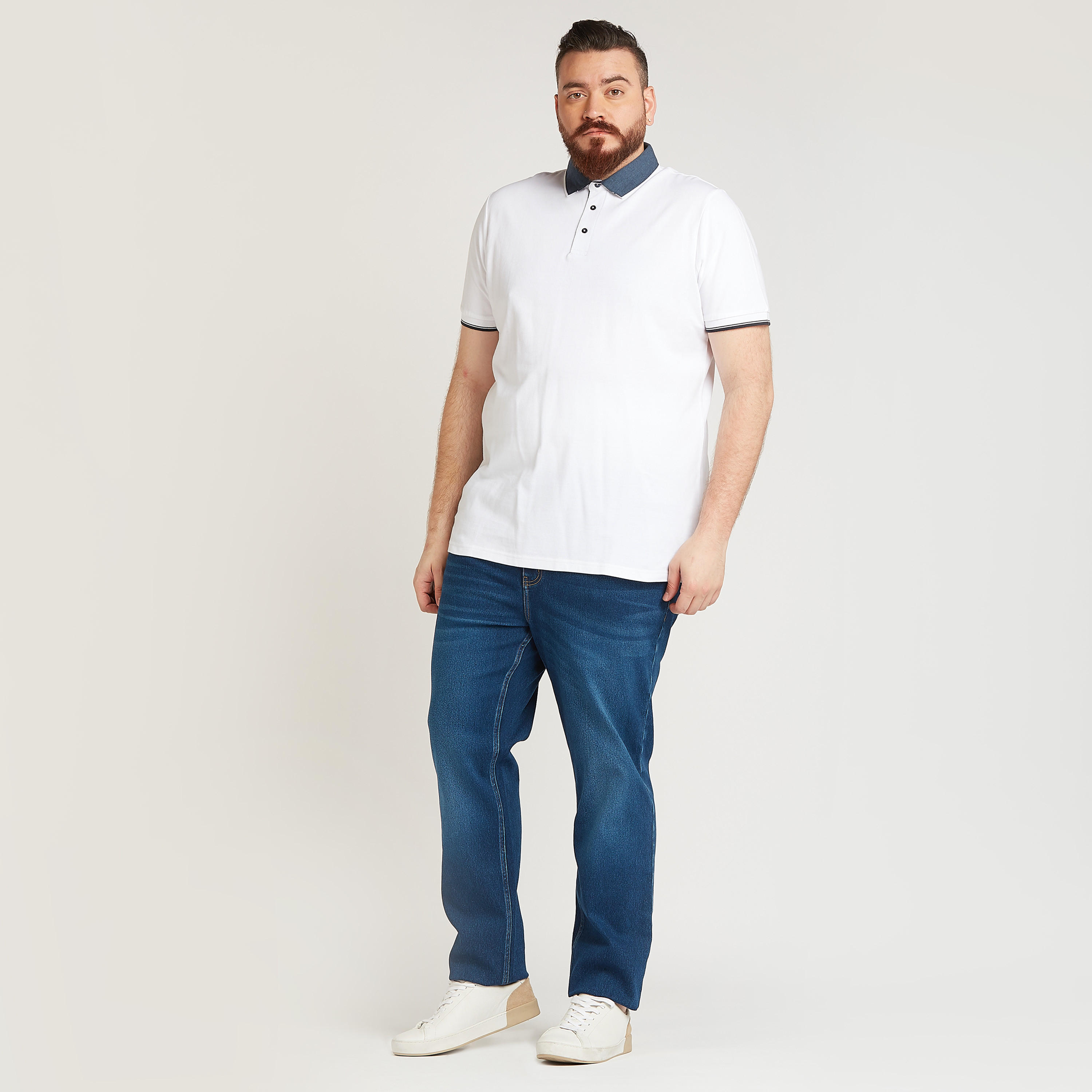 Solid Polo T-shirt with Short Sleeves-men-clothing-tshirtsandpolos-polos-image-2