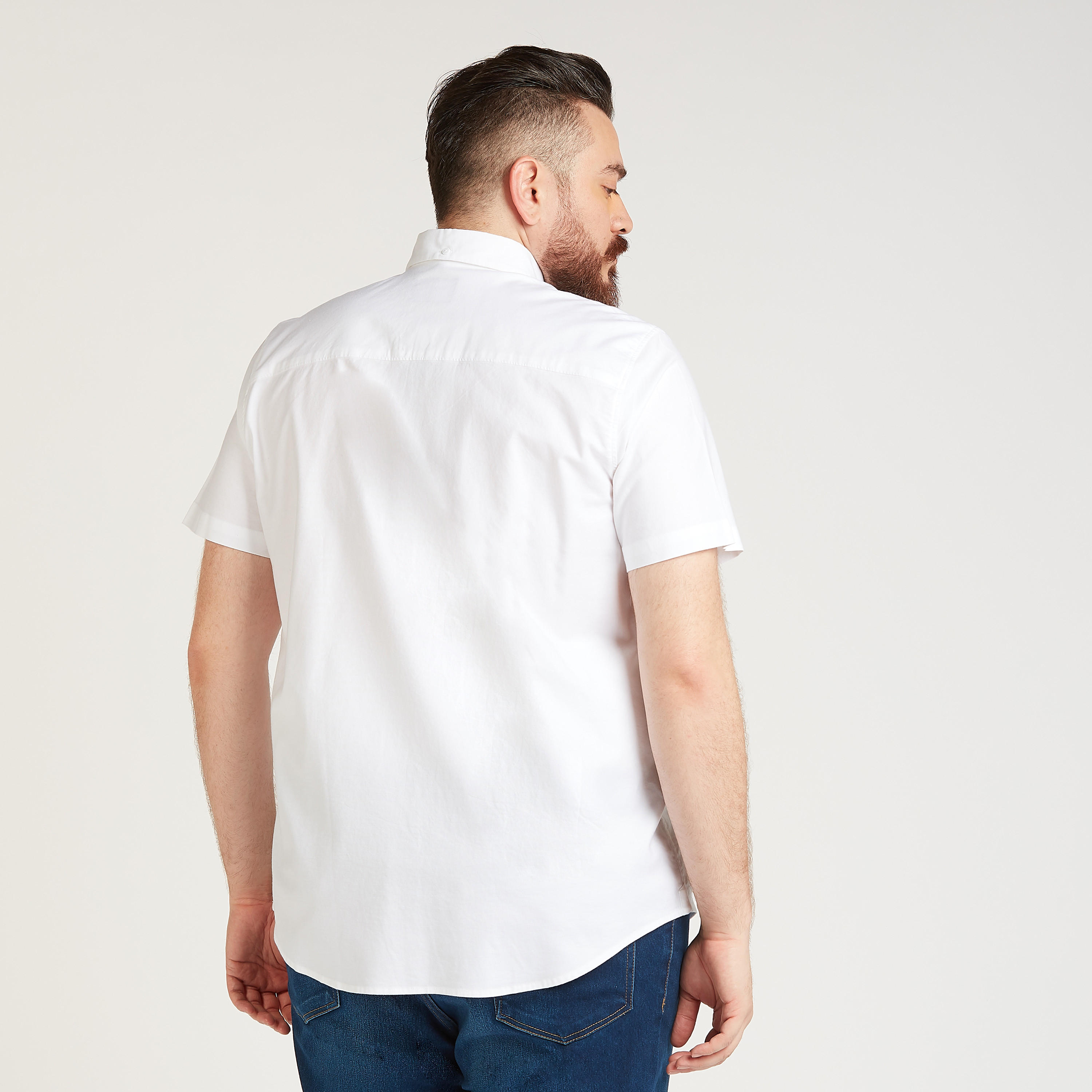 قميص سادة بأكمام قصيرة وياقة عادية-men-clothing-shirts-image-4
