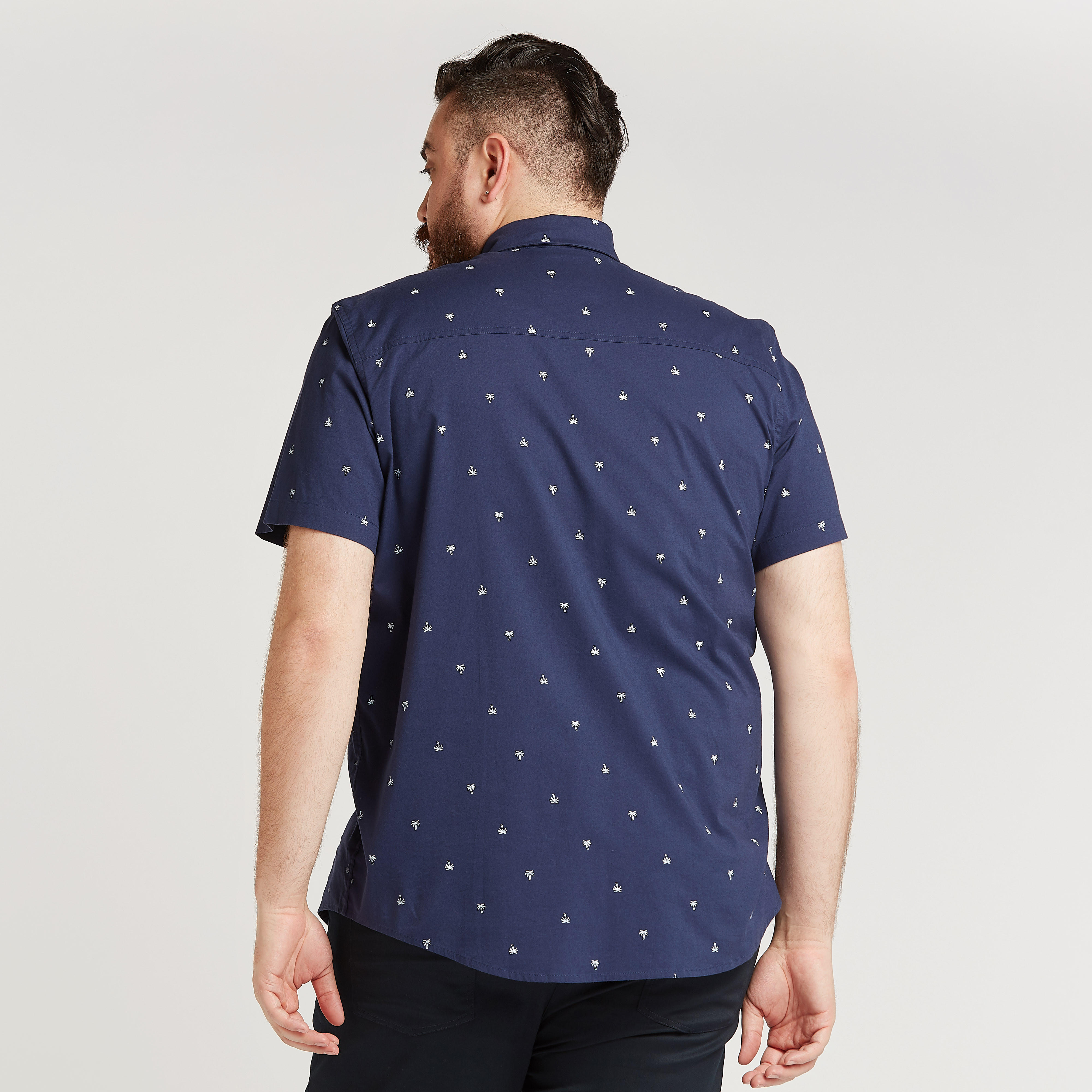 Printed Shirt with Short Sleeves and Chest Pocket-men-clothing-shirts-image-4