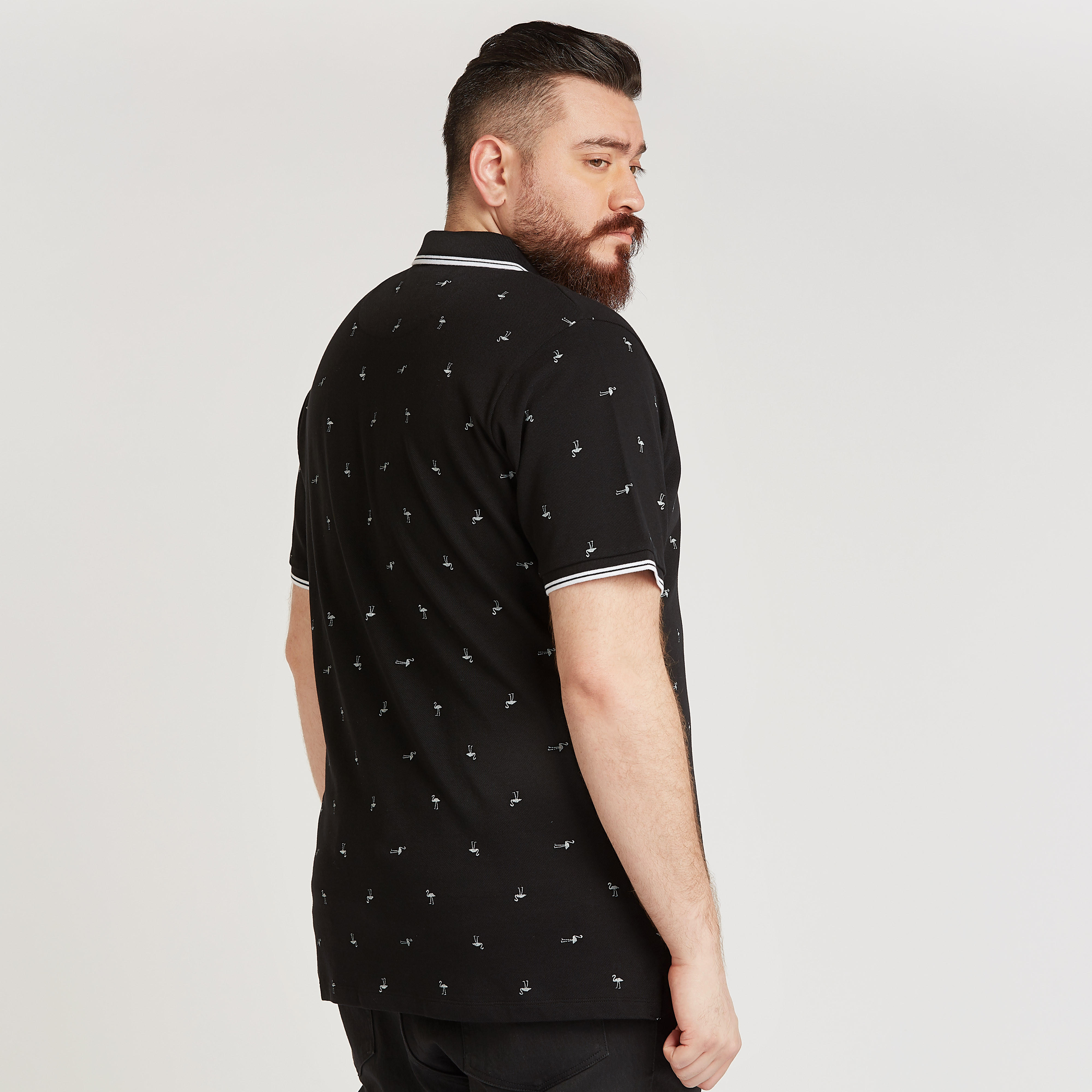 تيشيرت مستدام بولو بأكمام قصيرة و طبعات فلامينغو-men-clothing-tshirtsandpolos-polos-image-4