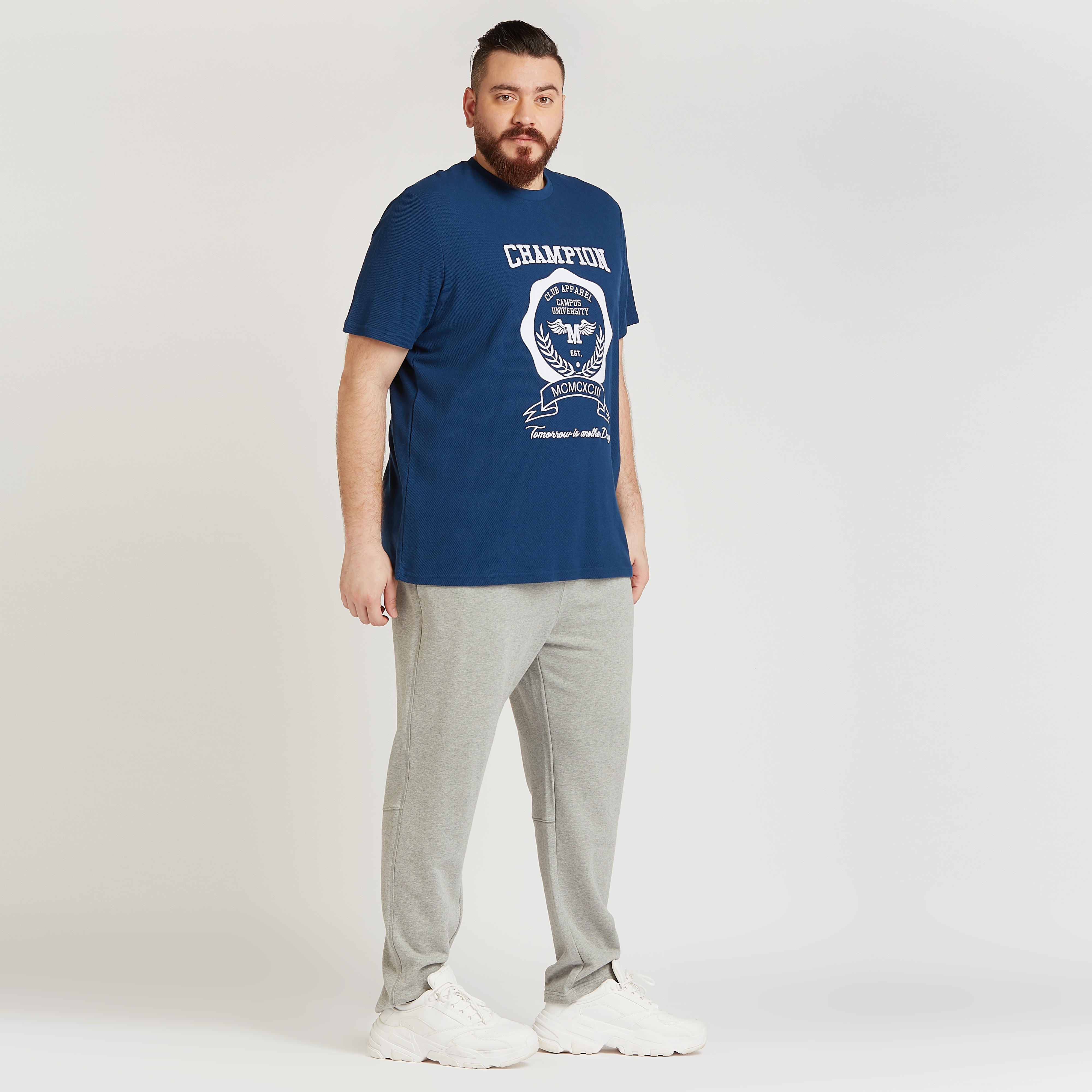 Typographic Print T-shirt with Crew Neck and Short Sleeves-men-clothing-tshirtsandpolos-tshirts-image-2