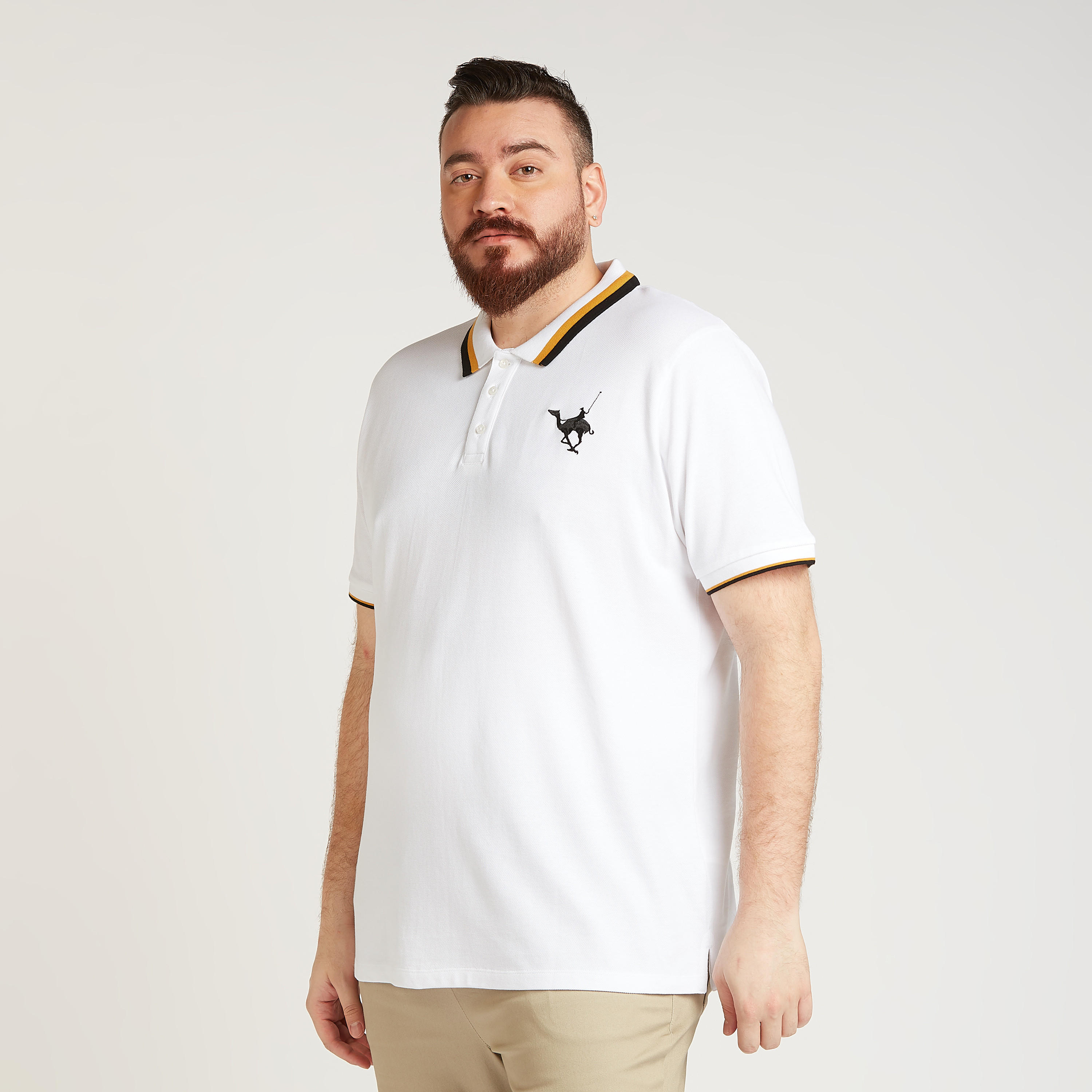 تيشيرت بولو بارز الملمس بأكمام قصيرة-men-clothing-tshirtsandpolos-polos-image-1