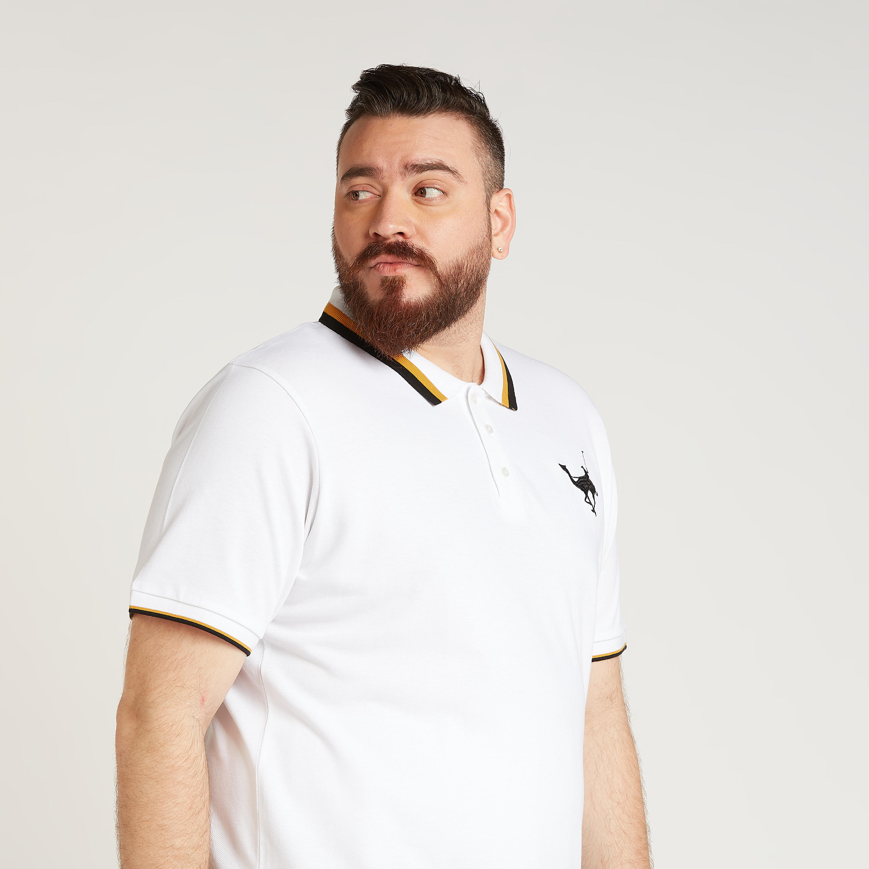 تيشيرت بولو بارز الملمس بأكمام قصيرة-men-clothing-tshirtsandpolos-polos-image-3