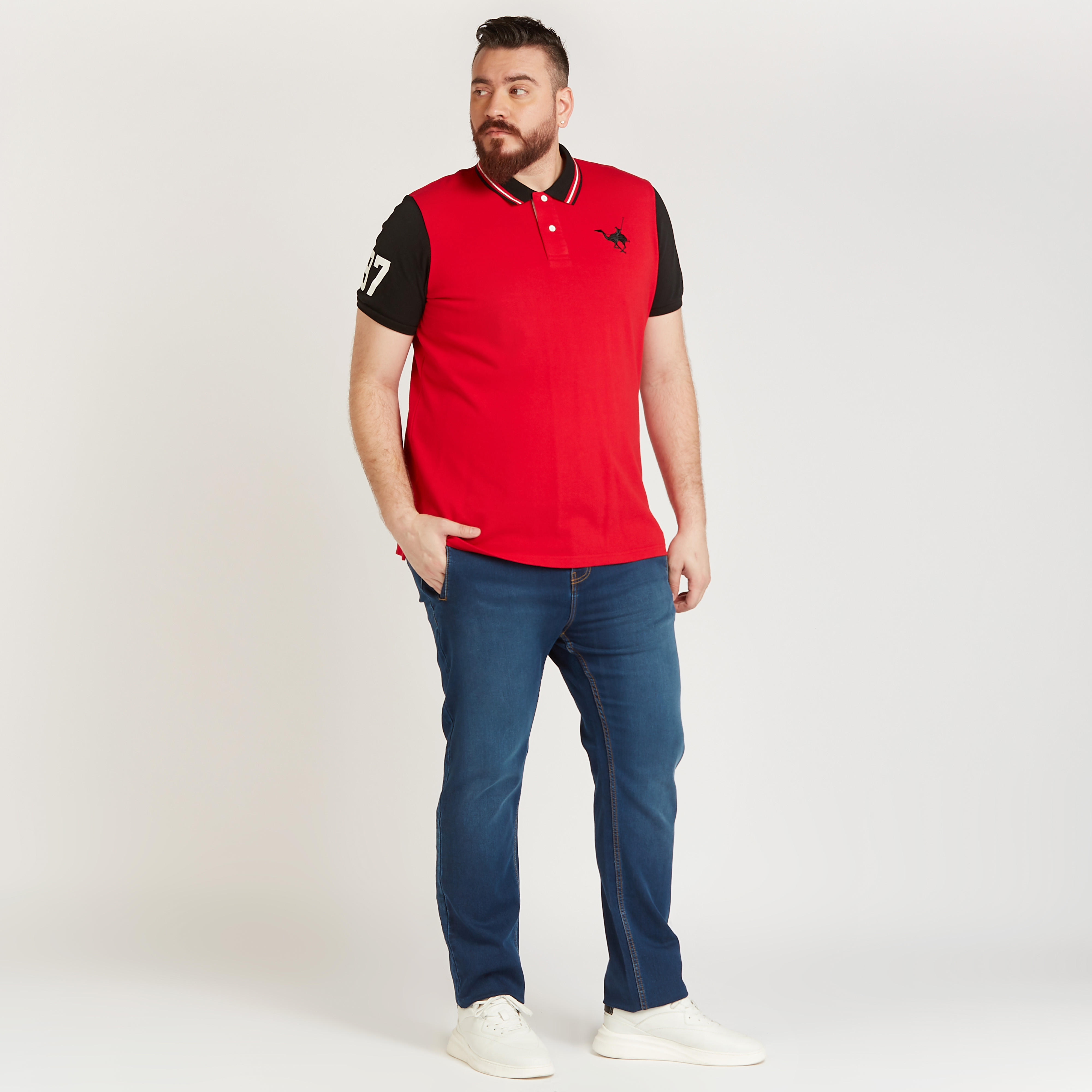 تيشيرت بولو مطرّز بأكمام قصيرة-men-clothing-tshirtsandpolos-polos-image-4
