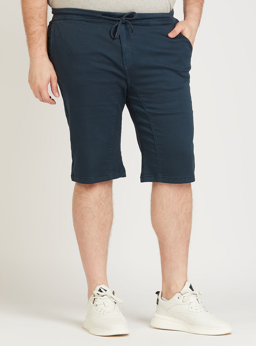 Solid Mid-Rise Shorts with Pocket Detail and Drawstring-men-clothing-bottoms-shorts-image-1