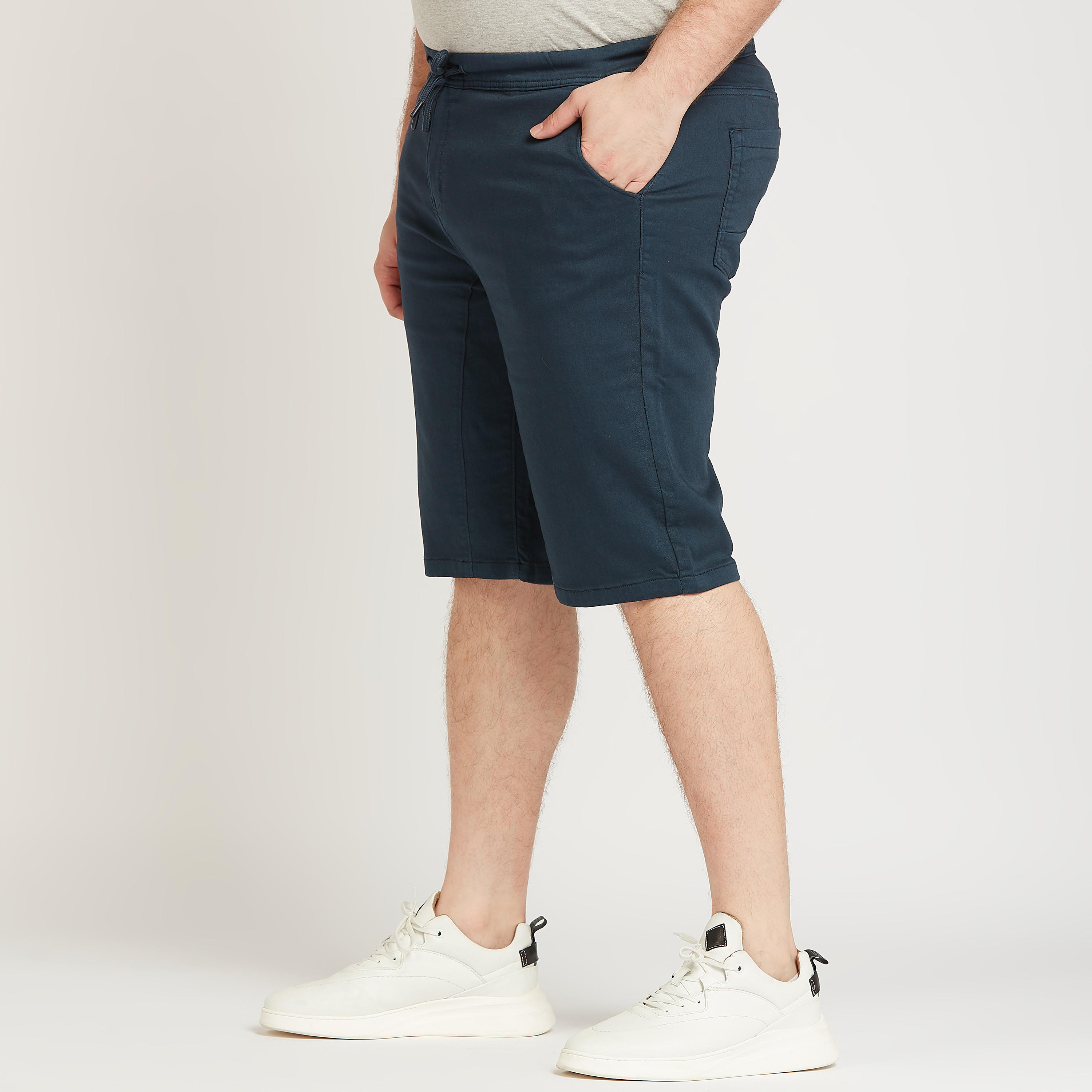 Solid Mid-Rise Shorts with Pocket Detail and Drawstring-men-clothing-bottoms-shorts-image-3