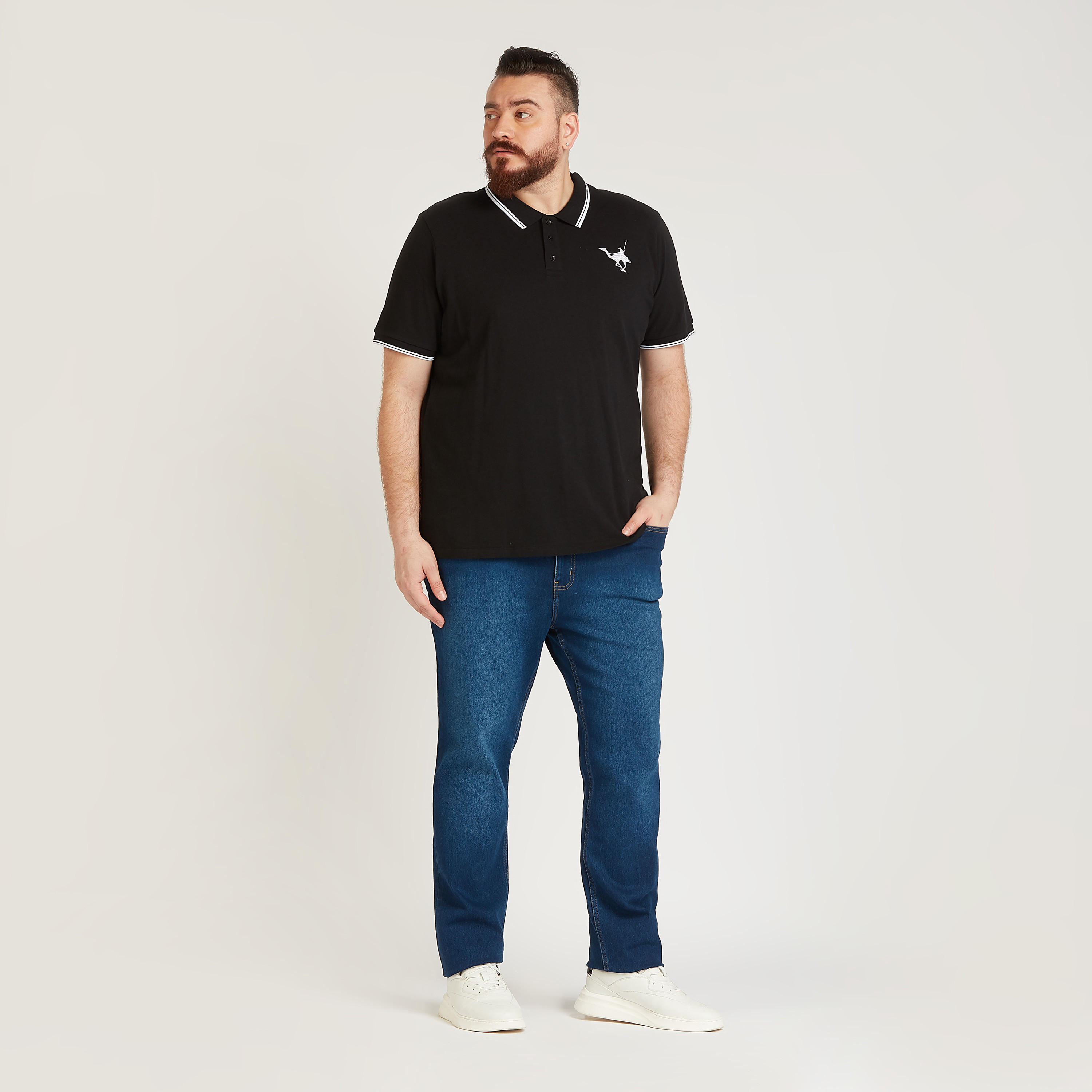 بنطلون جينز سادة طويل بخصر متوسط الارتفاع وجيوب وعراوي-men-clothing-bottoms-jeans-image-3