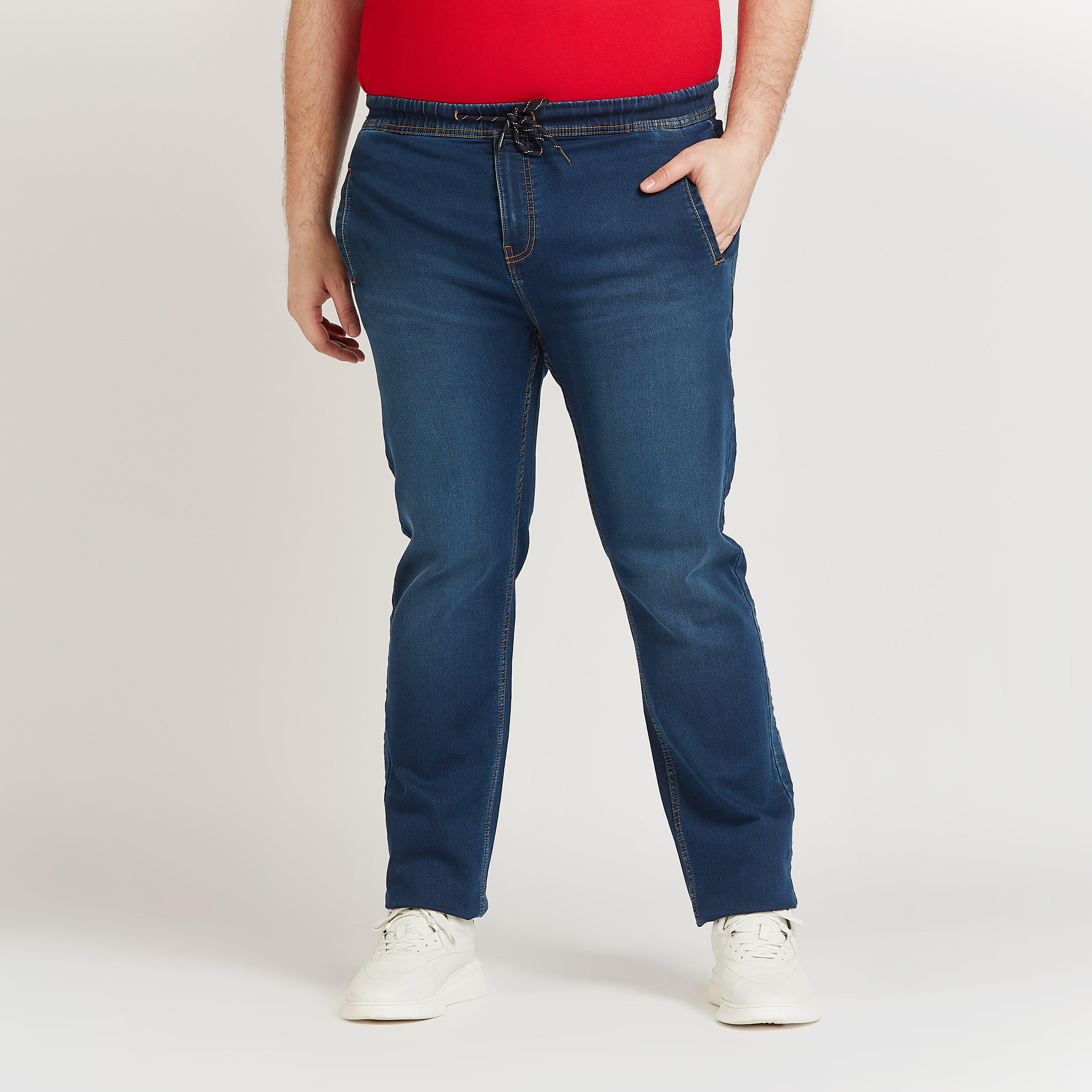 بنطلون دنيم طويل بجيوب ورباط-men-clothing-bottoms-jeans-image-1