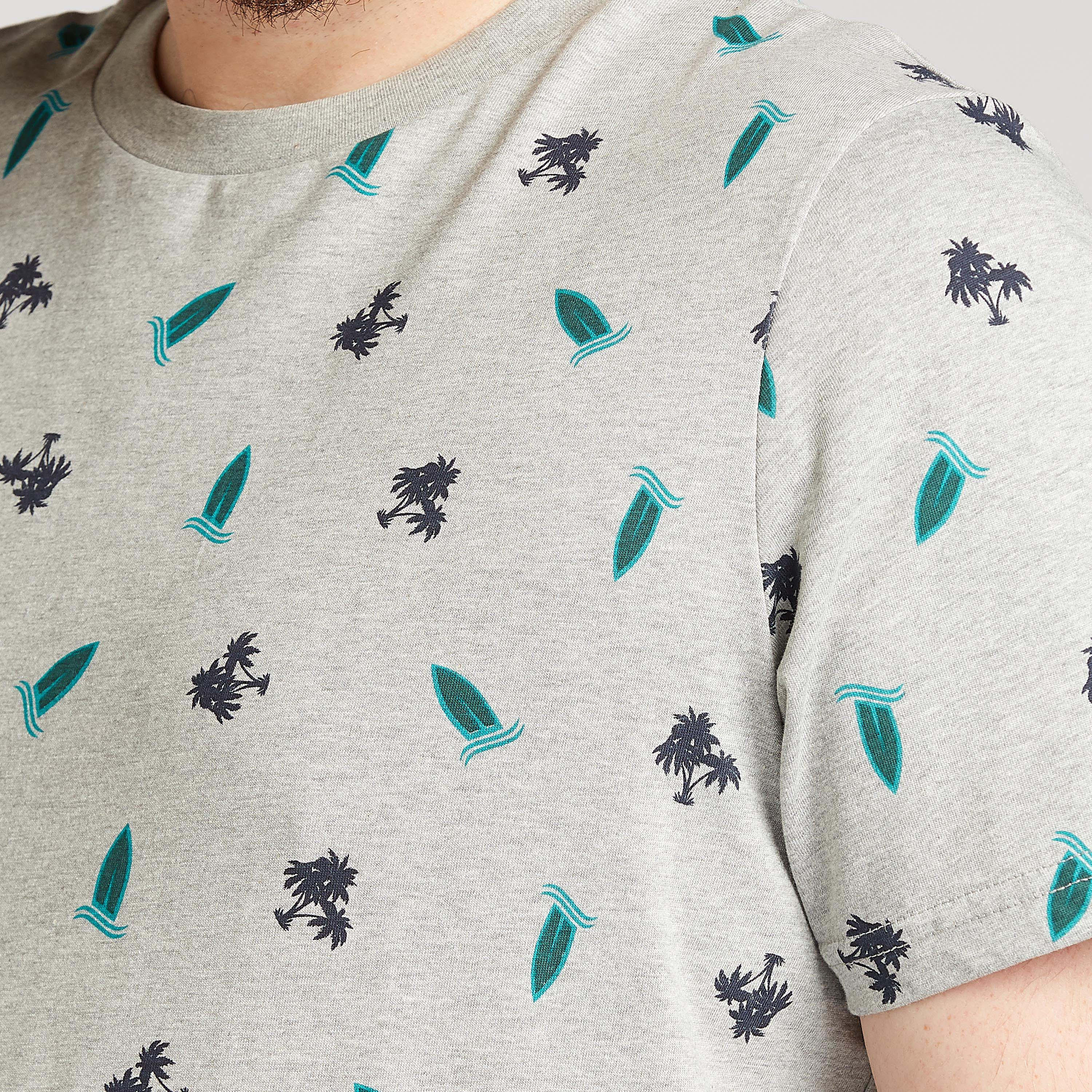 Printed T-shirt with Crew Neck and Short Sleeves-men-clothing-tshirtsandpolos-tshirts-image-3