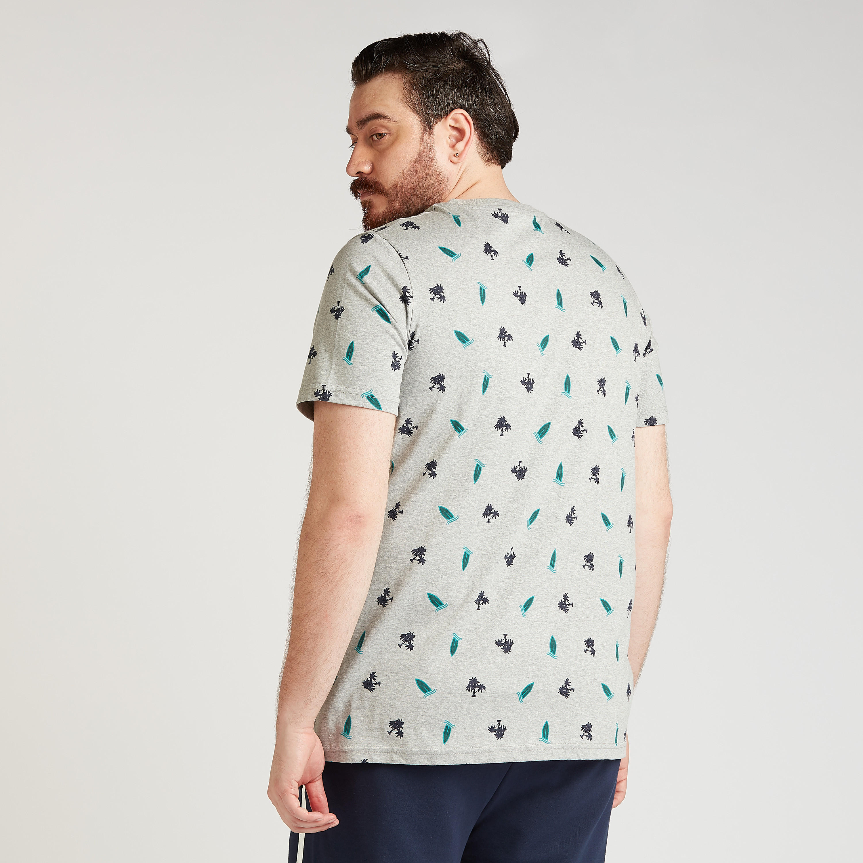 Printed T-shirt with Crew Neck and Short Sleeves-men-clothing-tshirtsandpolos-tshirts-image-4