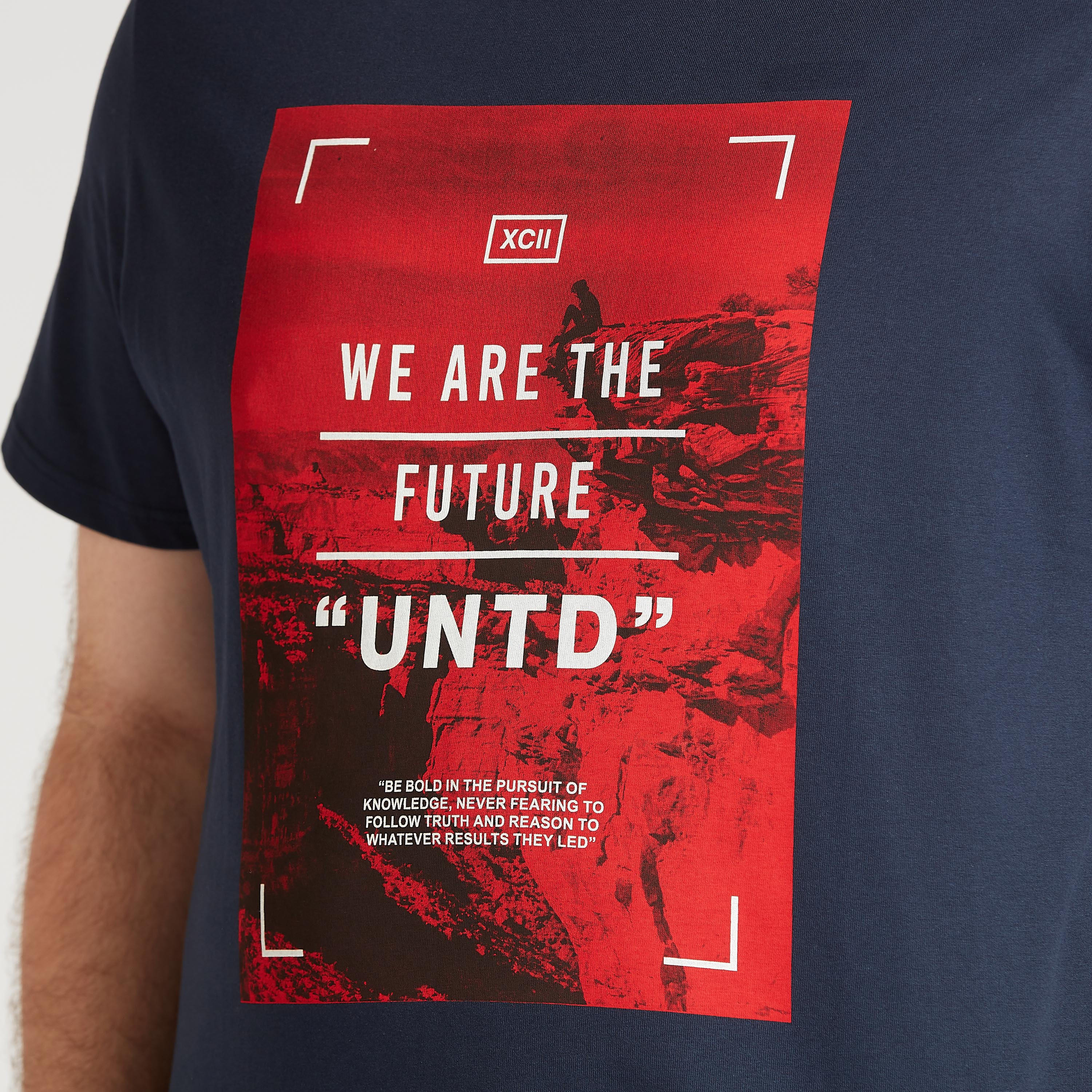 Typographic Print T-shirt with Crew Neck and Short Sleeves-men-clothing-tshirtsandpolos-tshirts-image-3