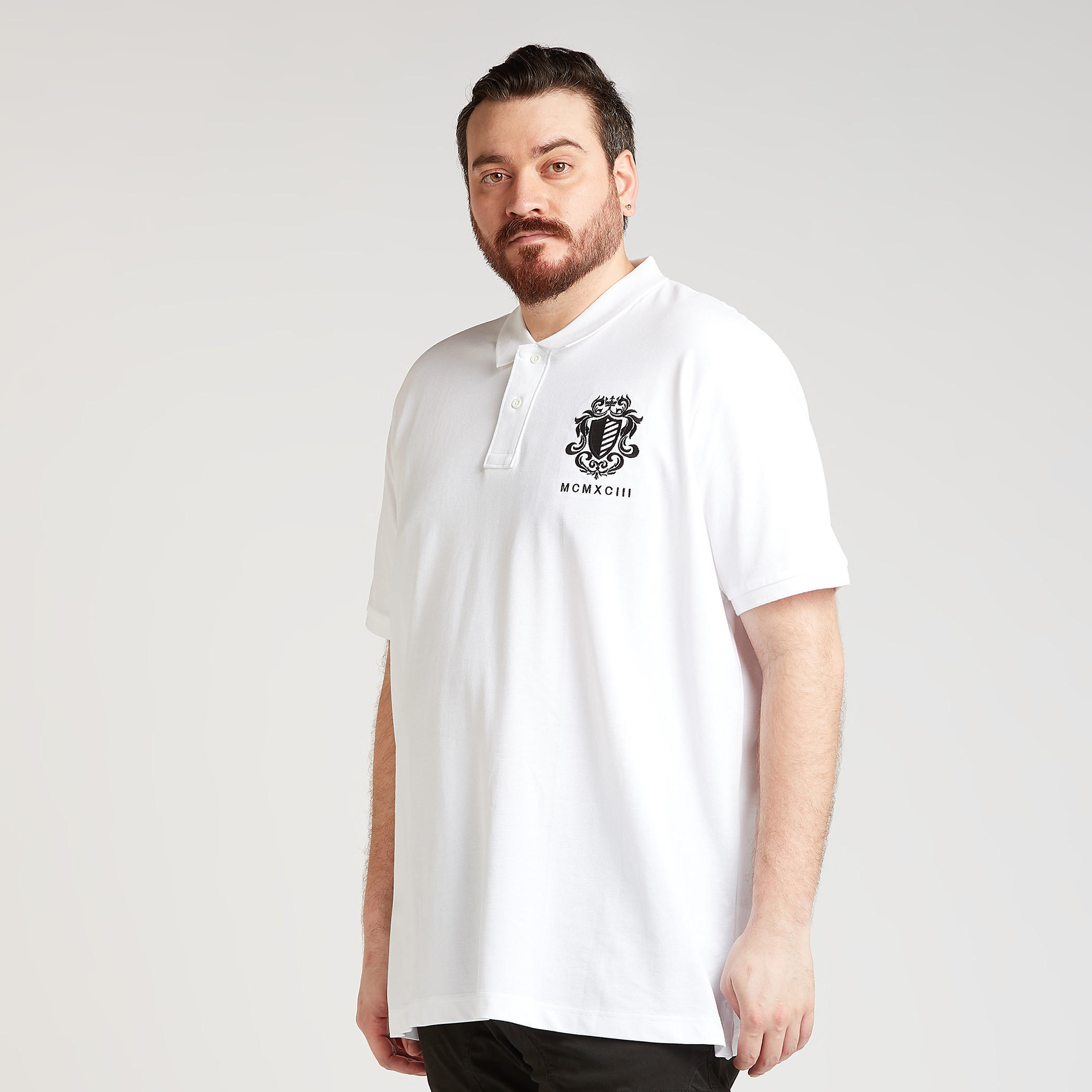 Embroidered Polo T-shirt with Short Sleeves-men-clothing-tshirtsandpolos-polos-image-1