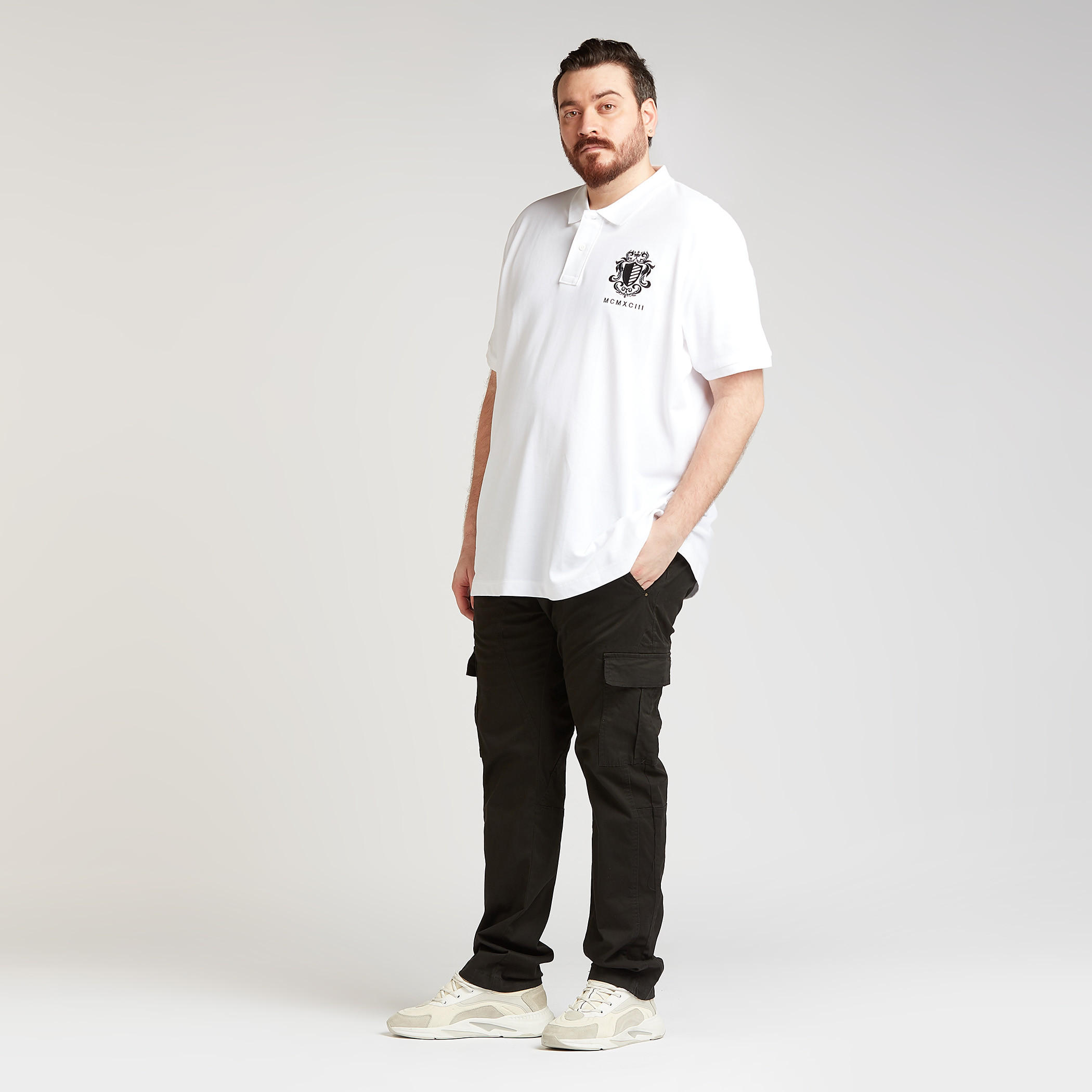 Embroidered Polo T-shirt with Short Sleeves-men-clothing-tshirtsandpolos-polos-image-2