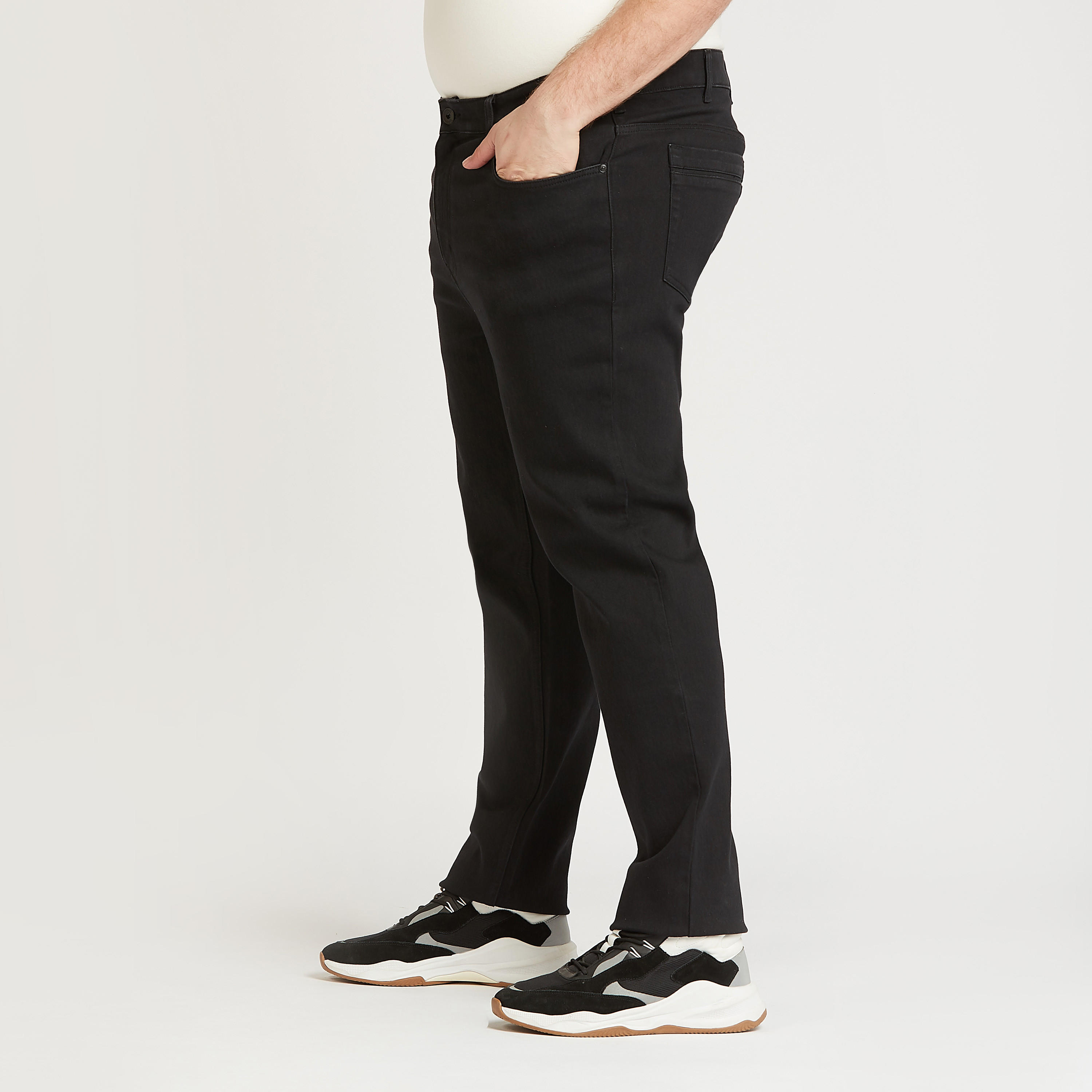 بنطلون جينز سادة طويل بتفاصيل جيوب وعراوي-men-clothing-bottoms-jeans-image-3