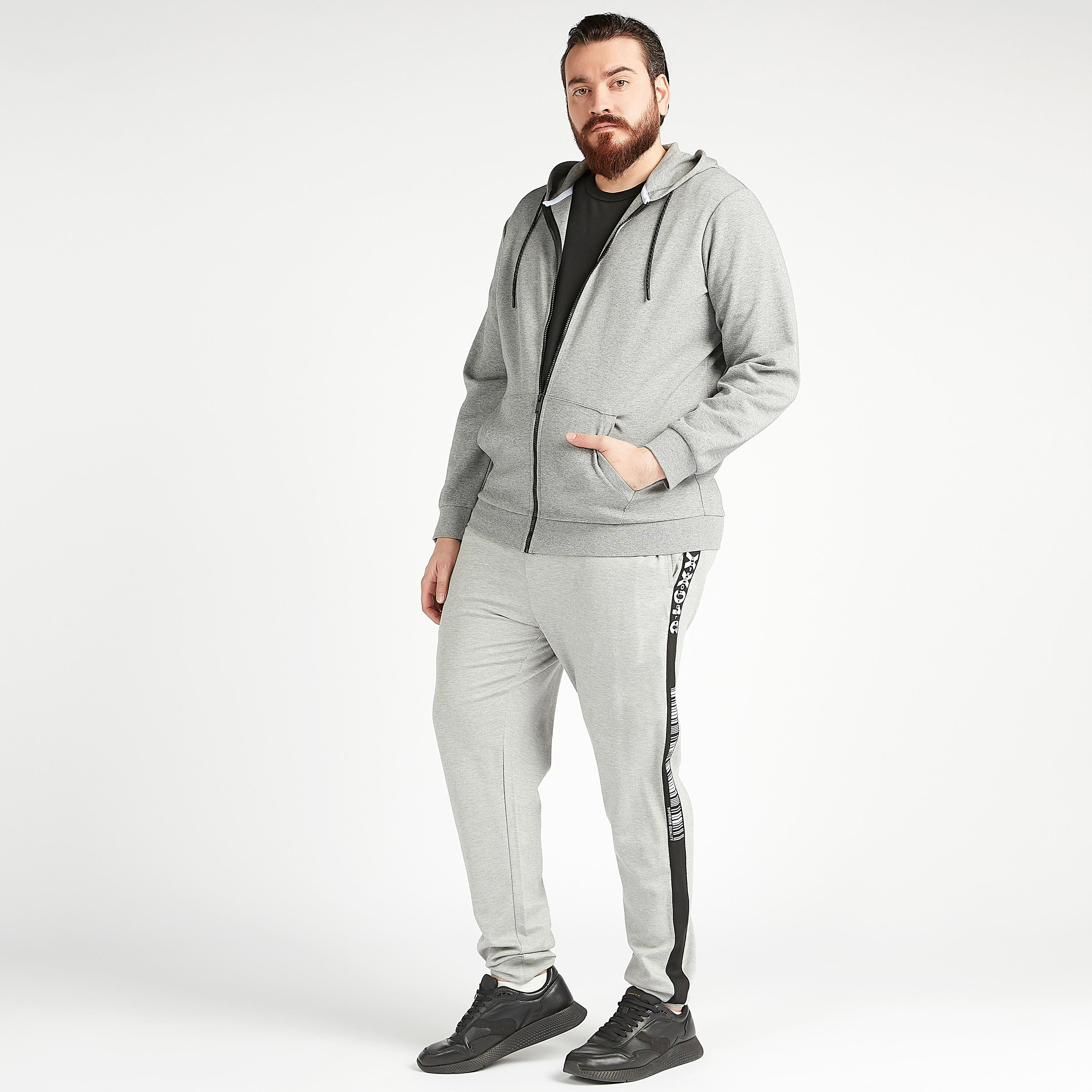 Solid Jacket with Long Sleeves and Hood-men-winterwear-hoodiesandsweatshirts-image-1