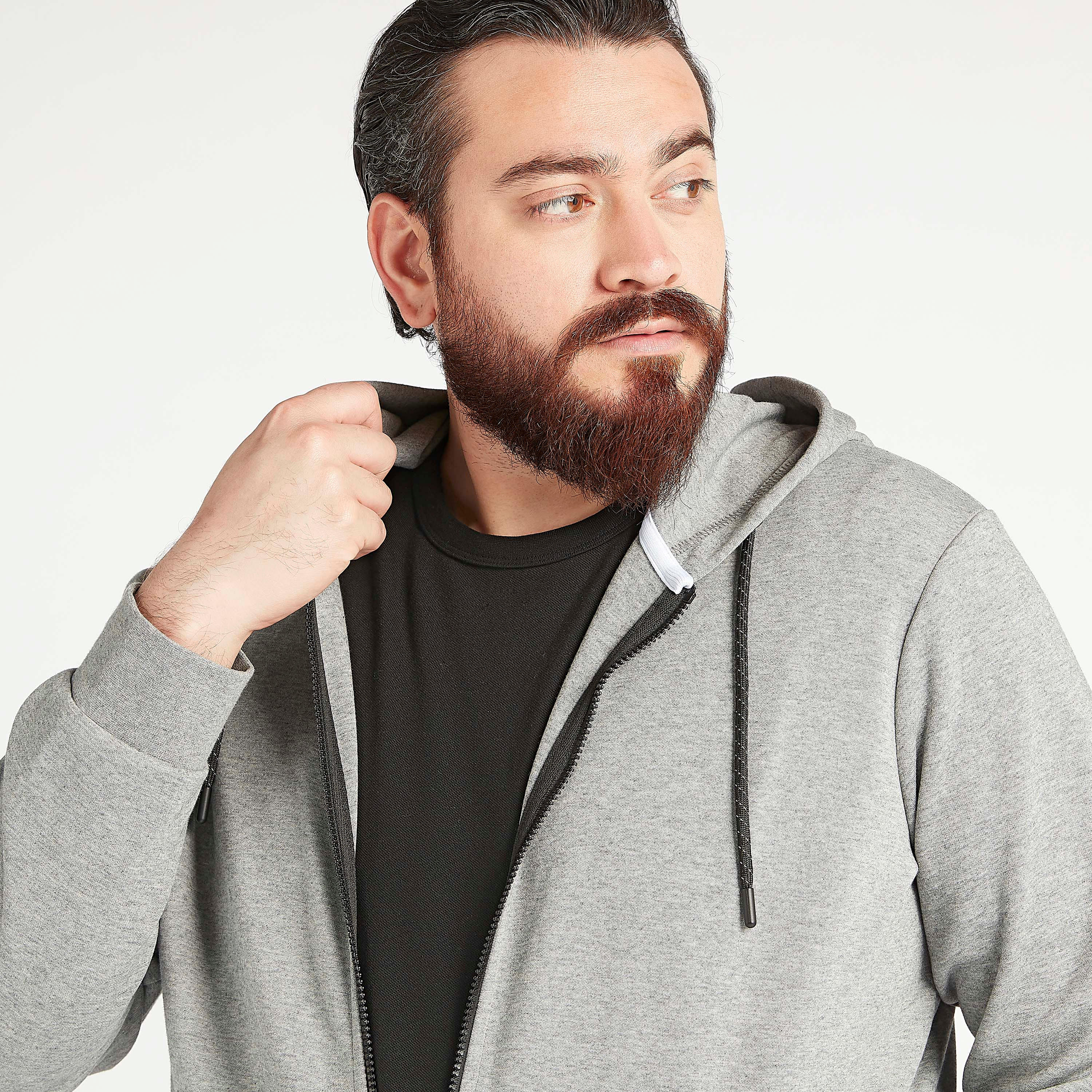 Solid Jacket with Long Sleeves and Hood-men-winterwear-hoodiesandsweatshirts-image-2