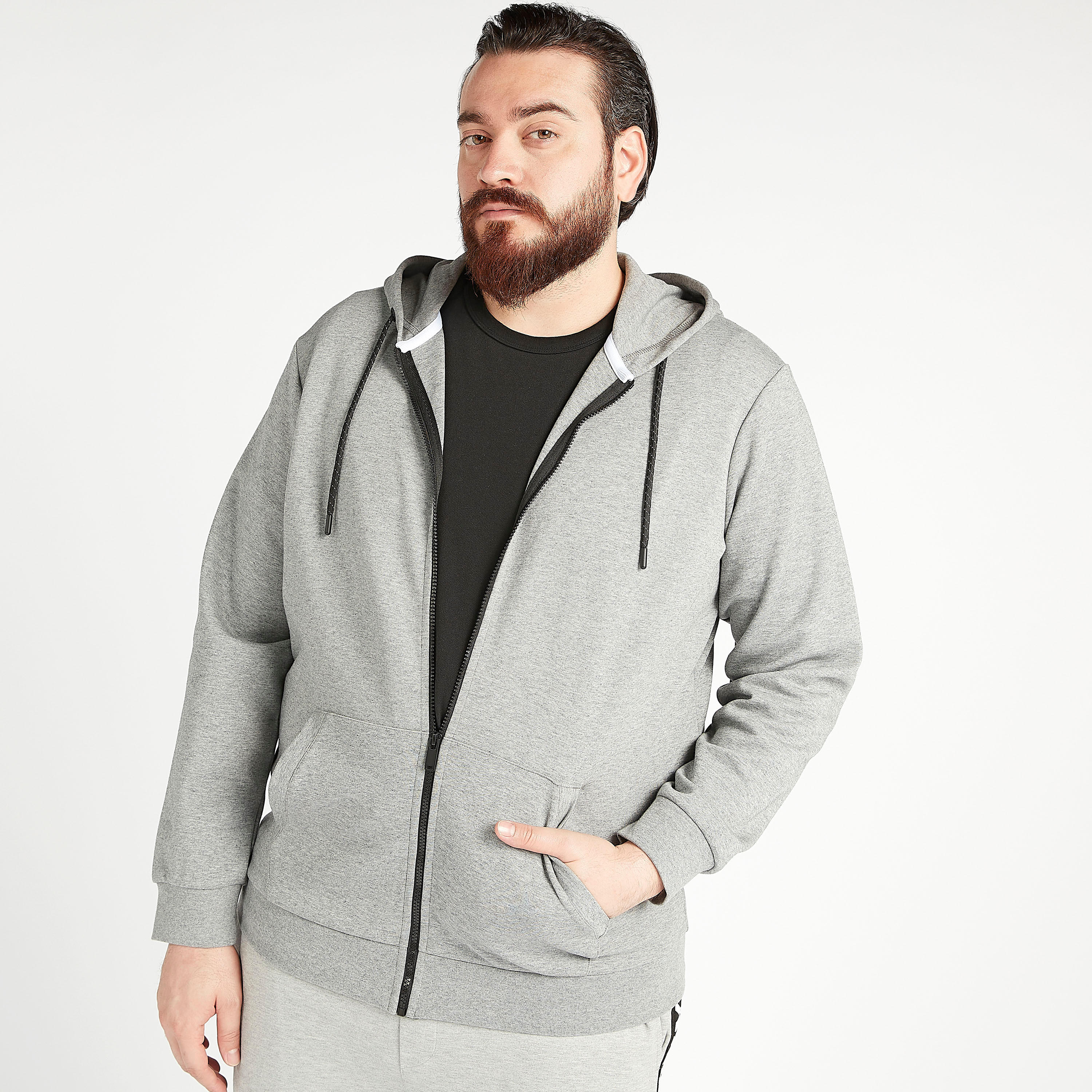 Solid Jacket with Long Sleeves and Hood-men-winterwear-hoodiesandsweatshirts-image-5